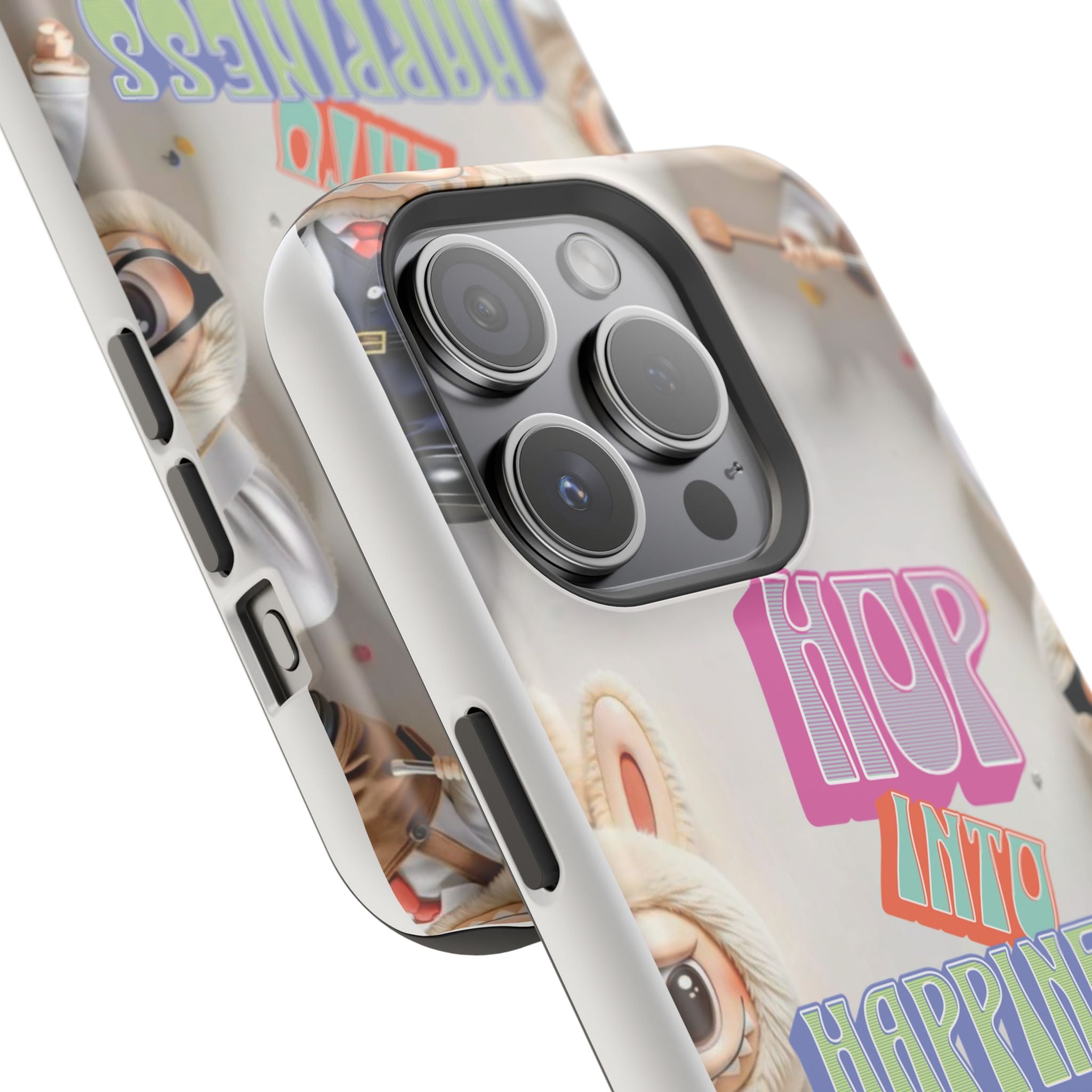 "Hop Into Happiness" Quote Magnetic Phone Case (Animation)