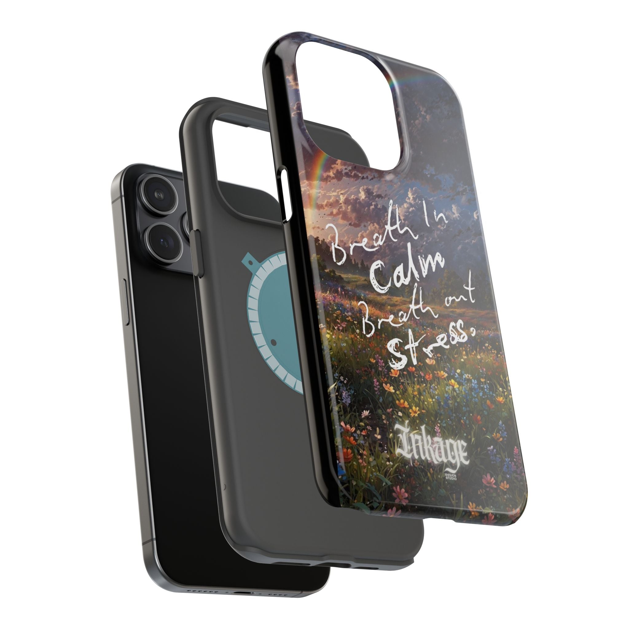 "Breath in Calm Breath out Stress" Magnetic Phone Cases (Quote)