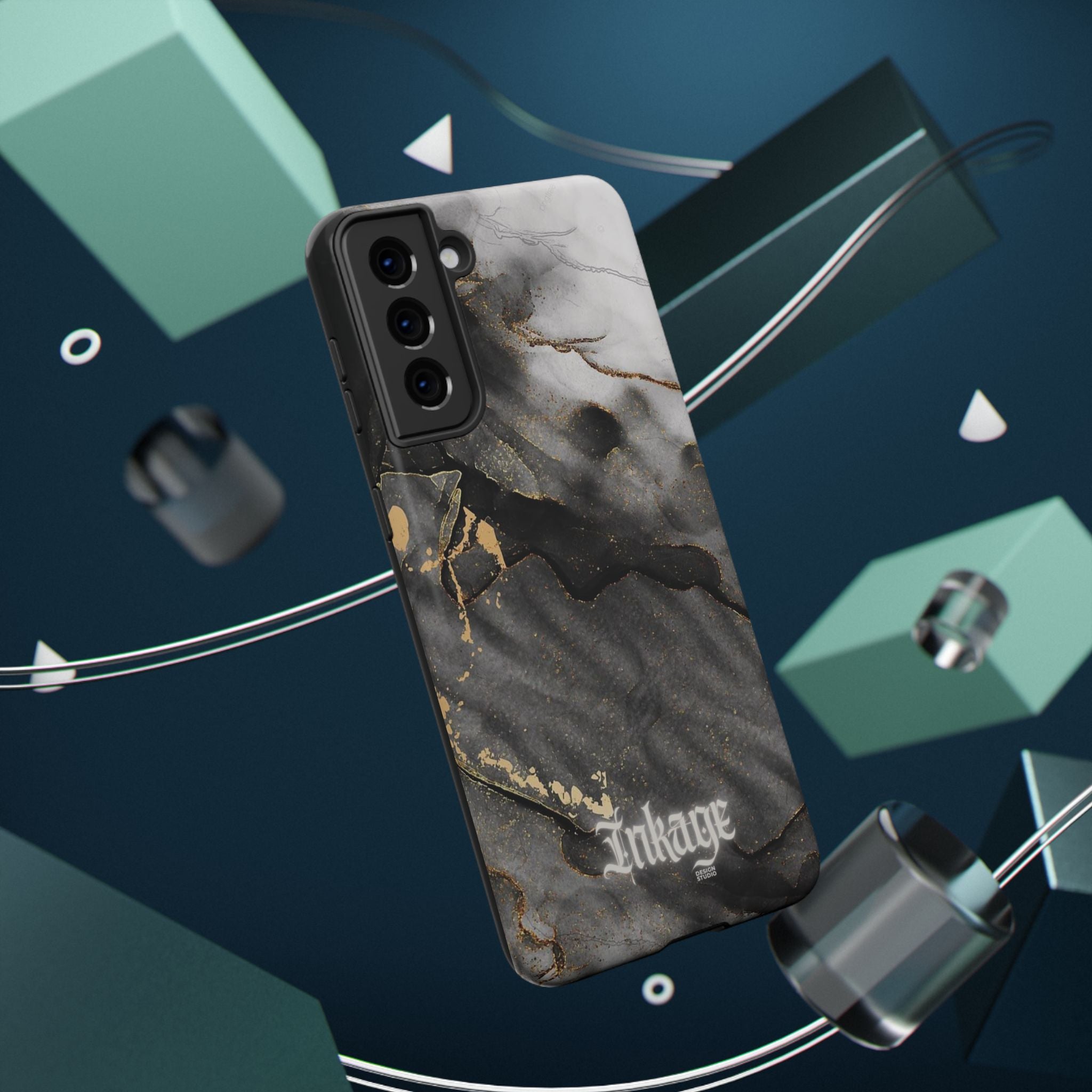 White Noir Marble Gold Foil Magnetic Phone Cases (Minimal)