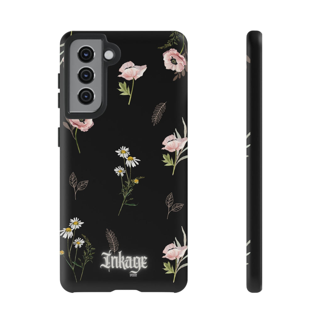 Elegant Black Floral Tough Phone Cases (Minimal)