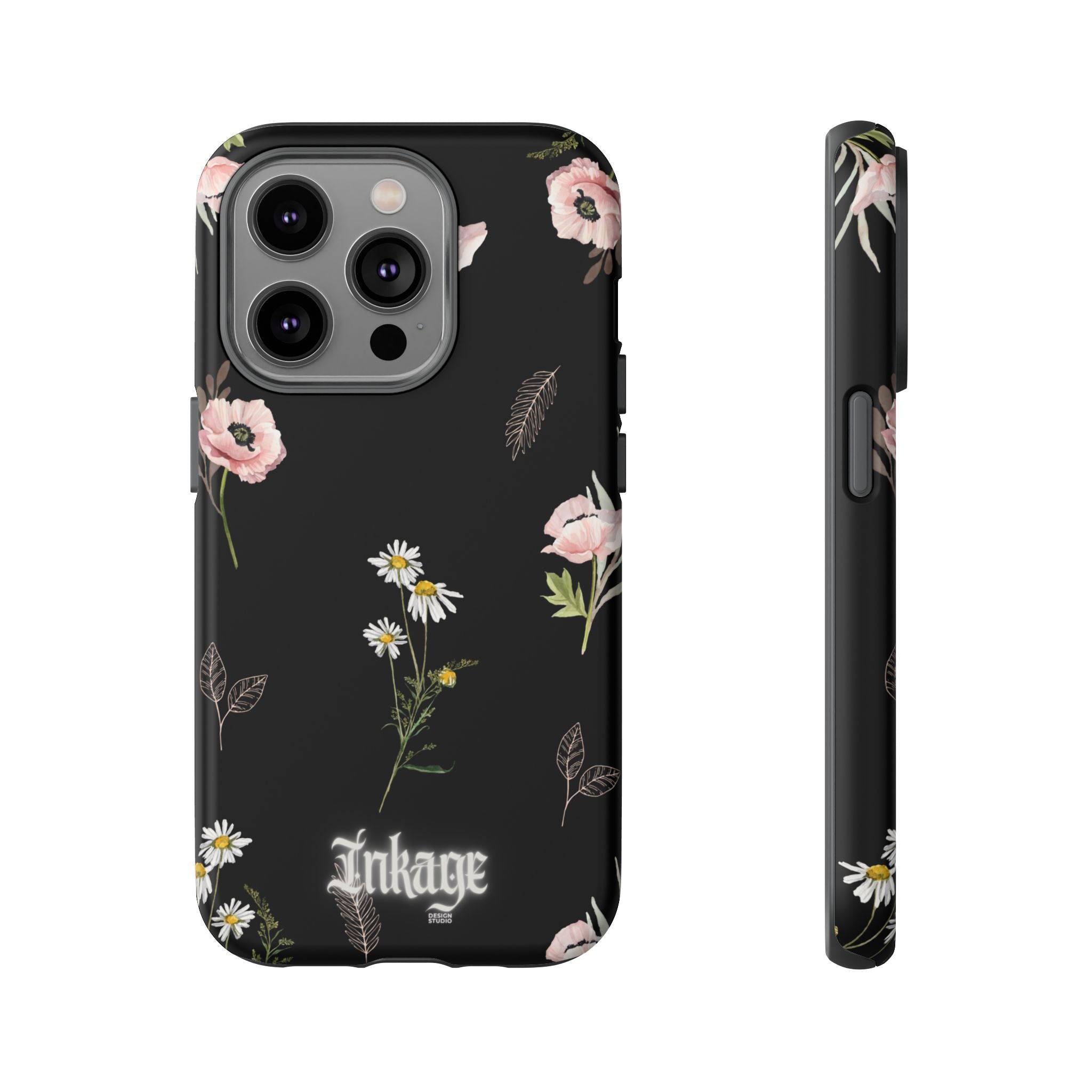Elegant Black Florals Tough Phone Cases (Minimal)