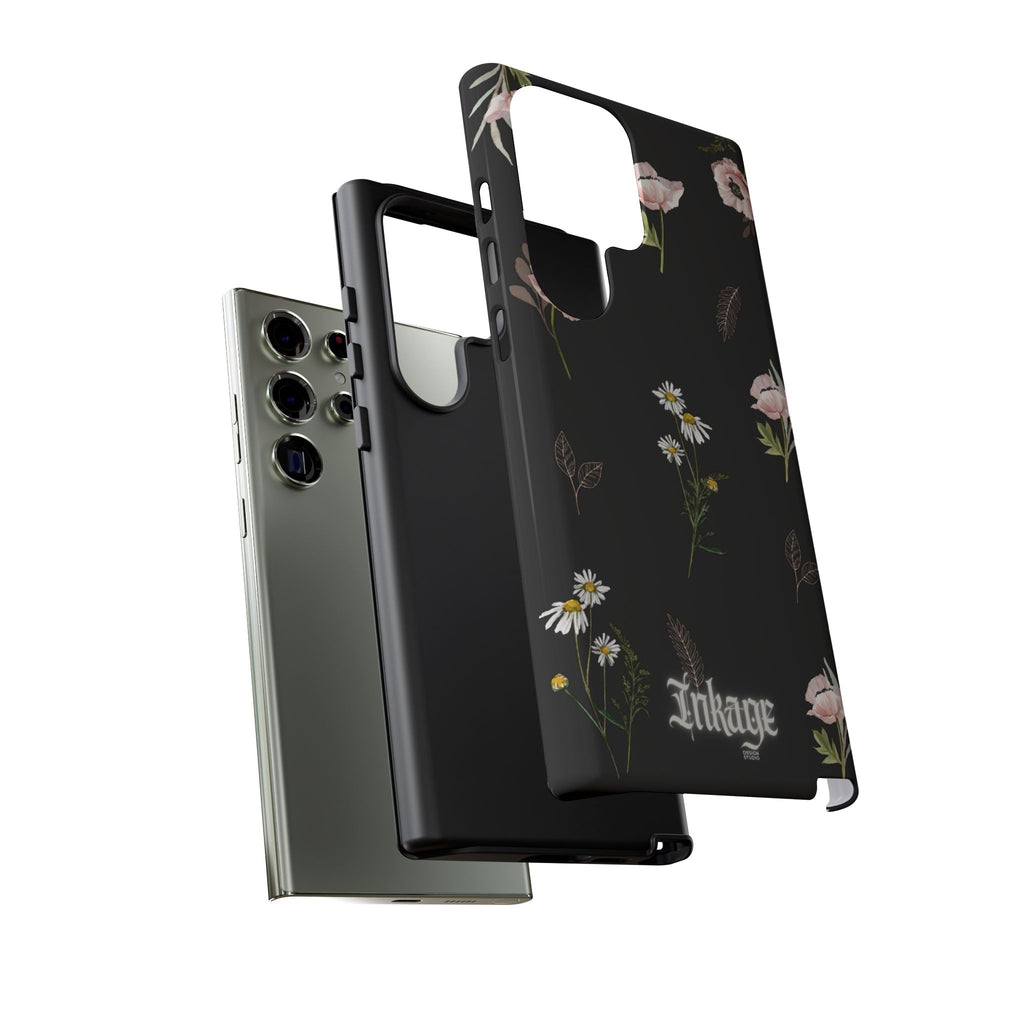Elegant Black Floral Tough Phone Cases (Minimal)