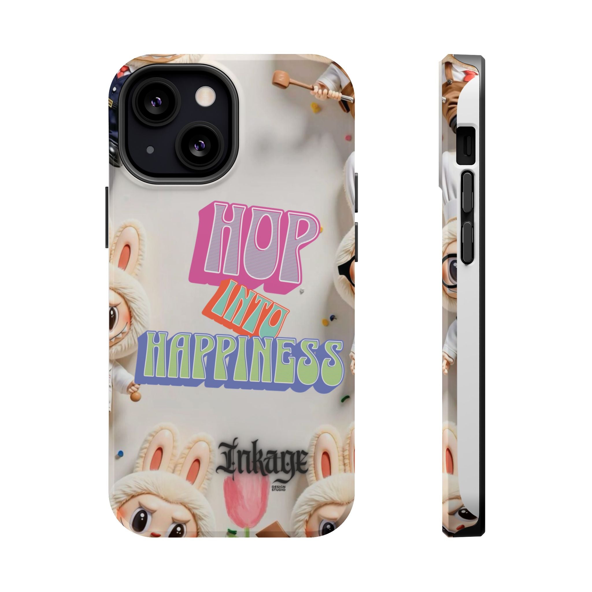 "Hop Into Happiness" Quote Magnetic Phone Case (Animation)