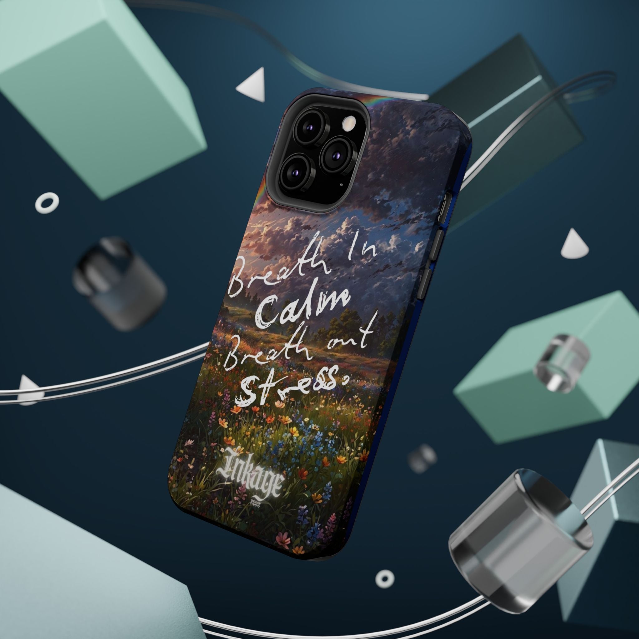 "Breath in Calm Breath out Stress" Quote Magnetic Phone Cases