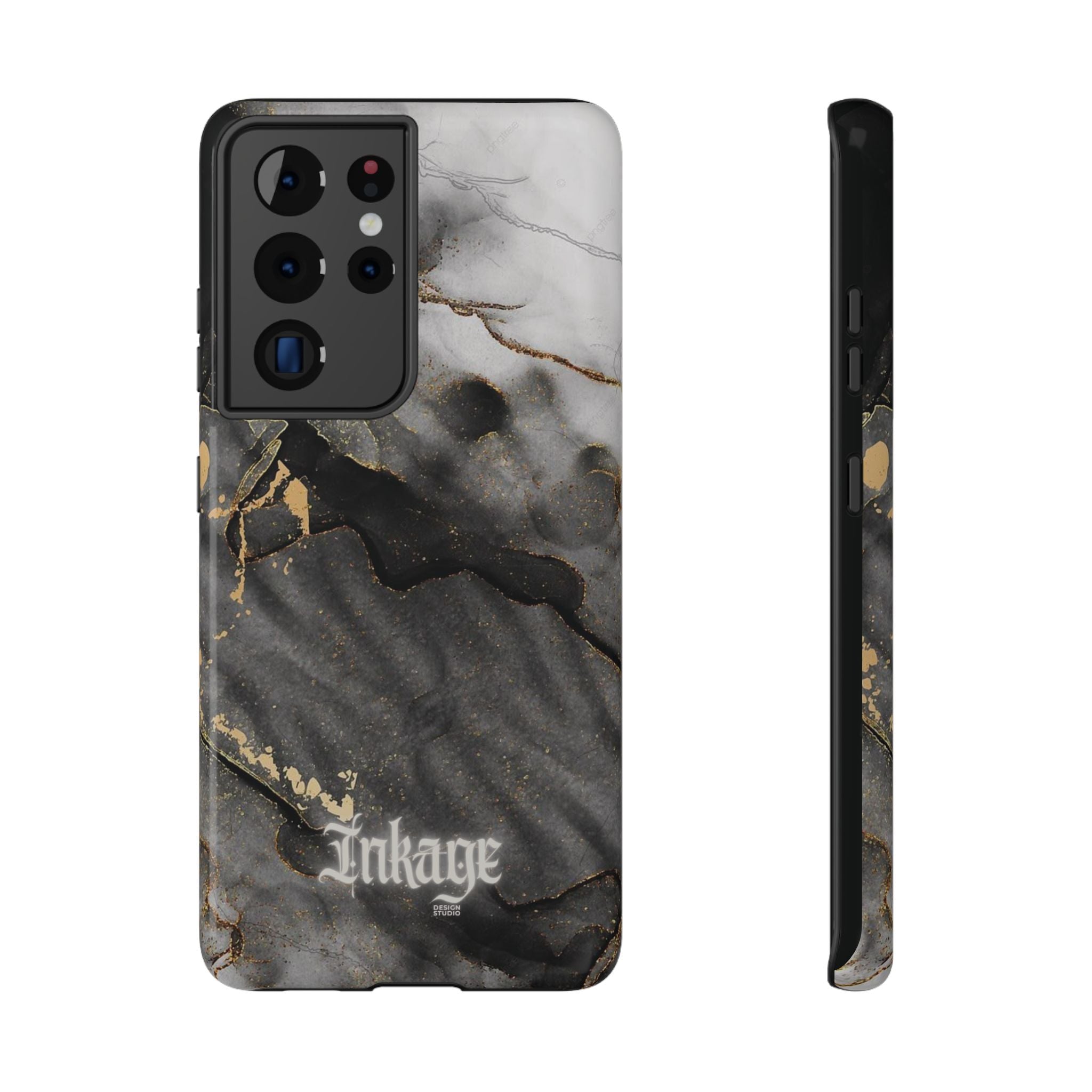 White Noir Marble Gold Foil Magnetic Phone Cases (Minimal)