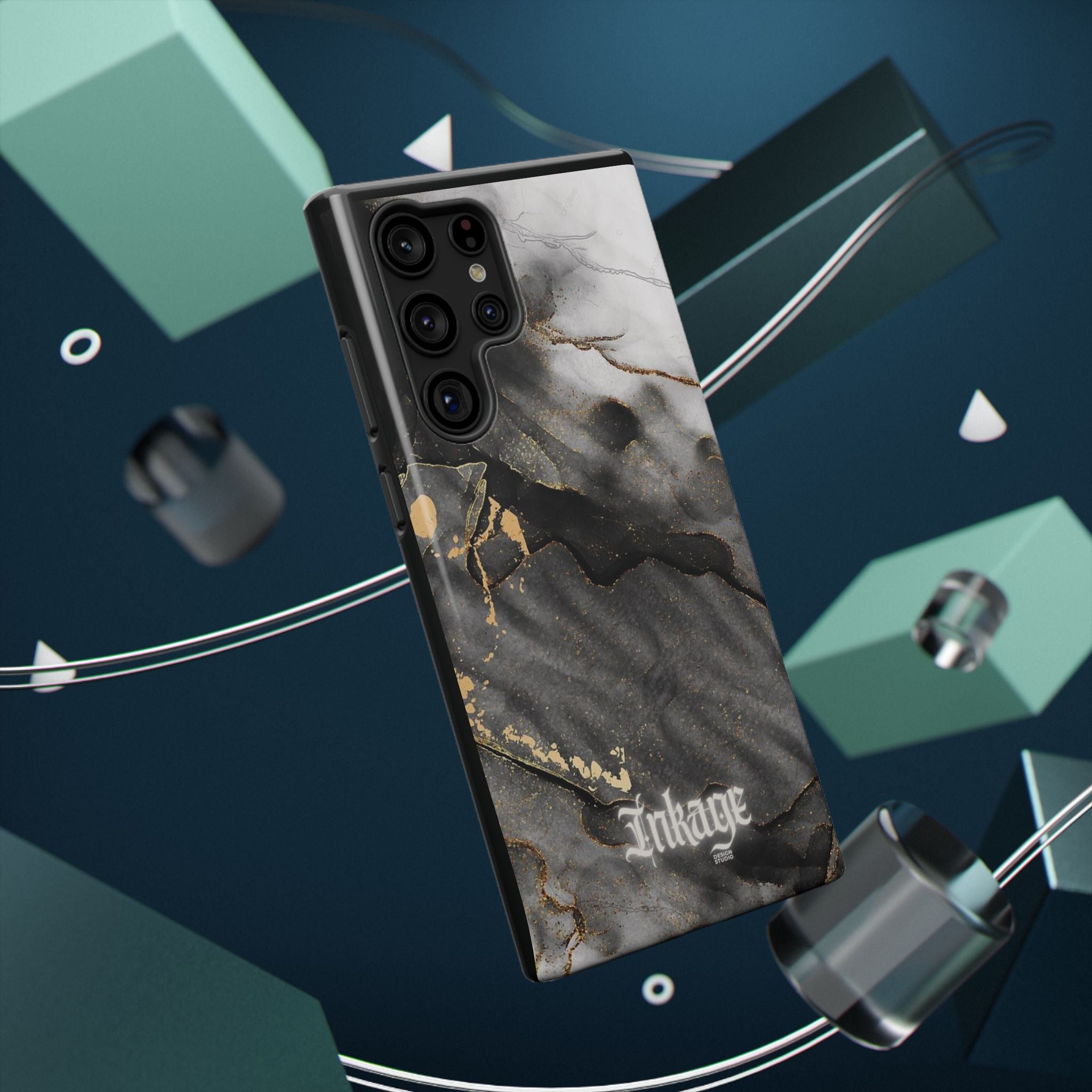 White Noir Marble Gold Foil Magnetic Phone Cases (Minimal)
