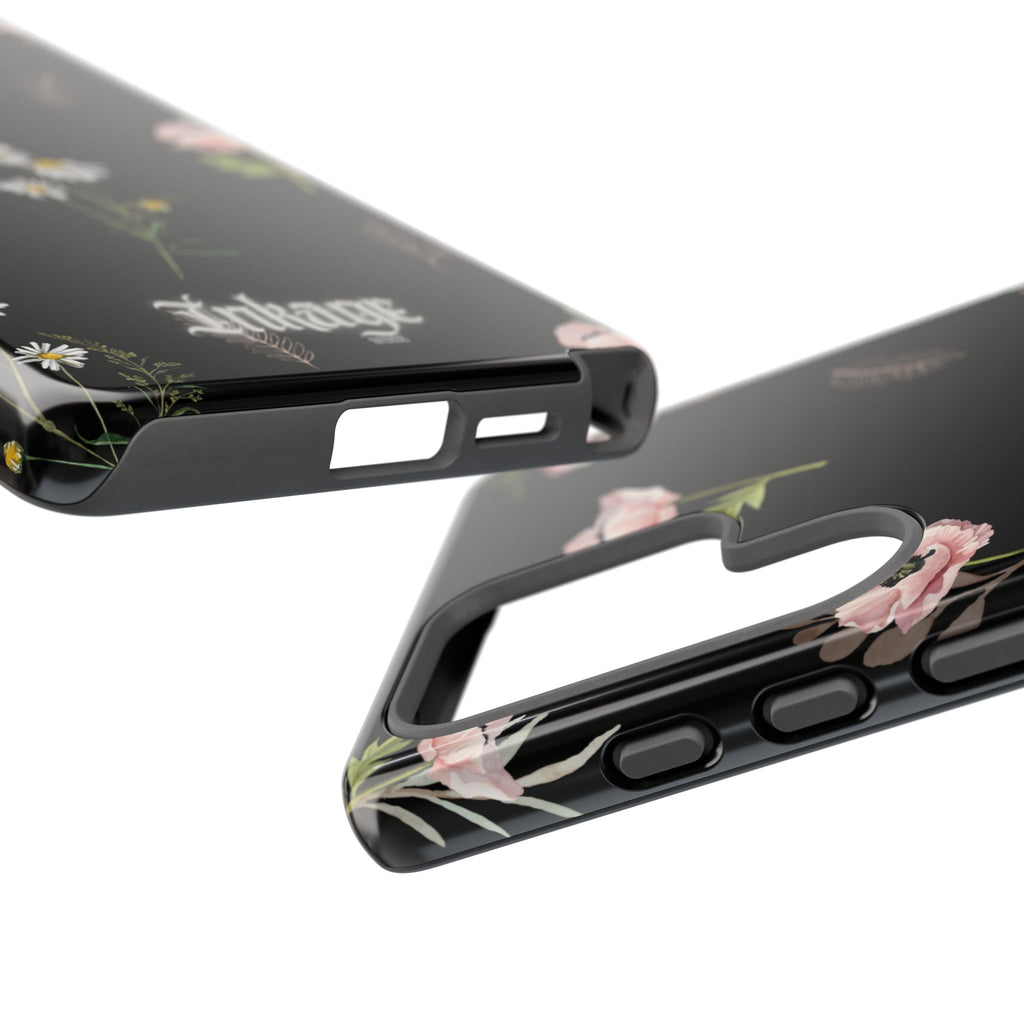 Elegant Black Florals Tough Phone Cases (Minimal)