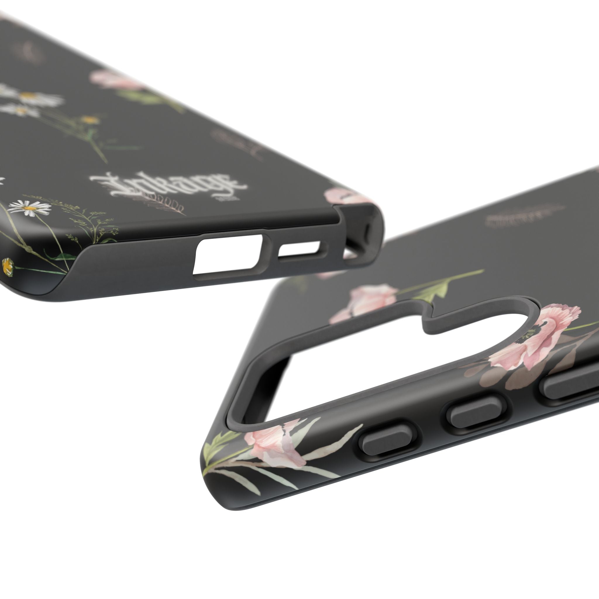 Elegant Black Florals Tough Phone Cases (Minimal)