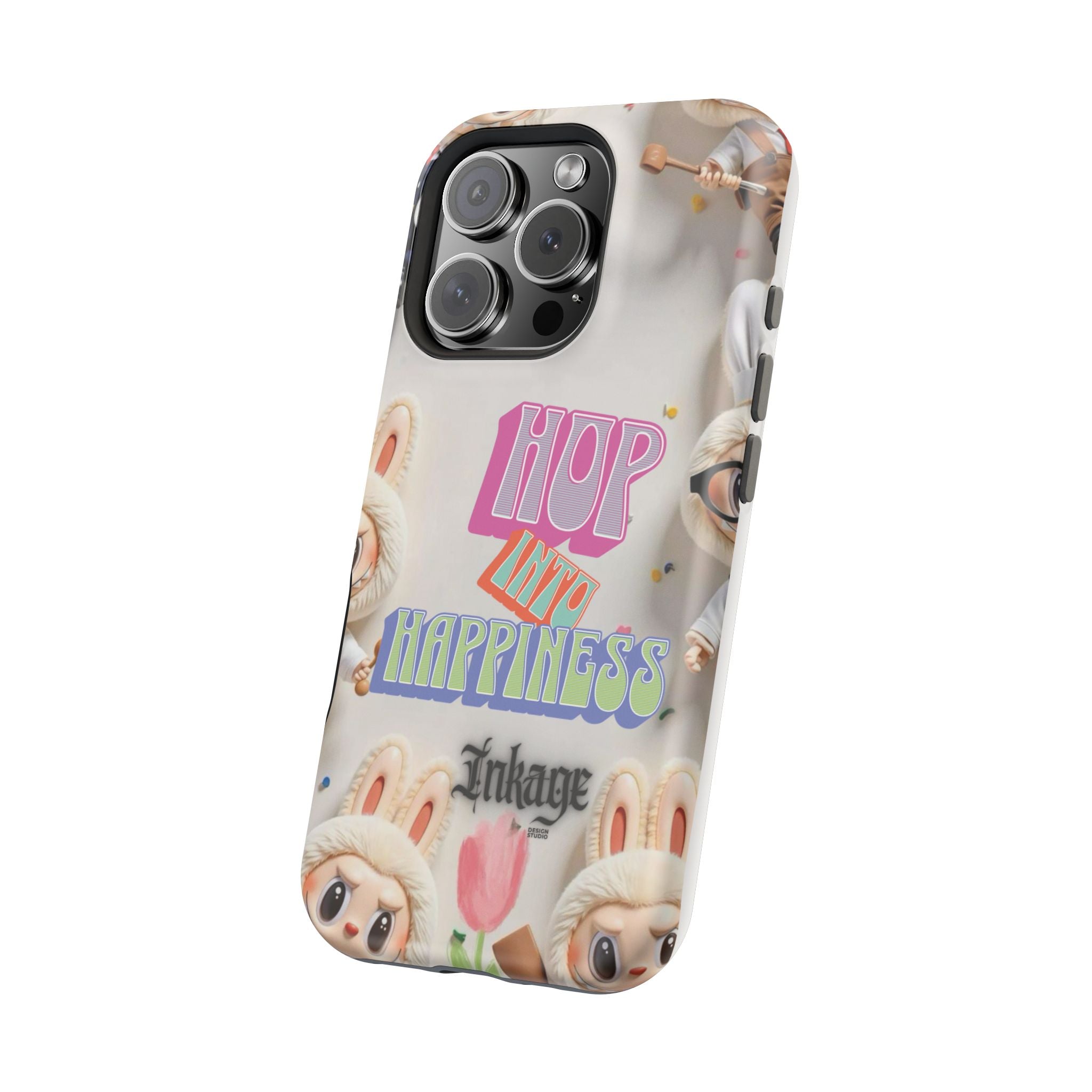"Hop Into Happiness" Quote Magnetic Phone Case (Animation)