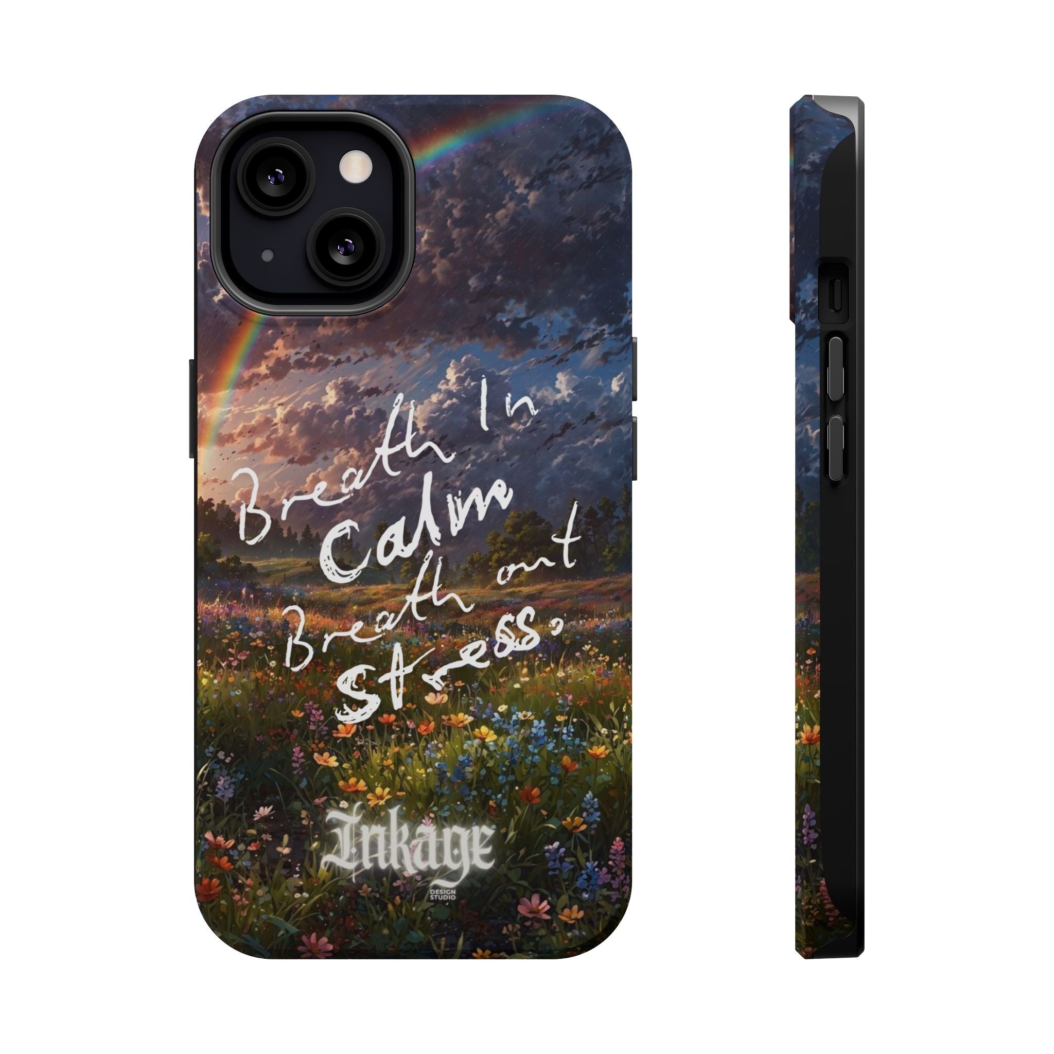 "Breath in Calm Breath out Stress" Magnetic Phone Cases (Quote)