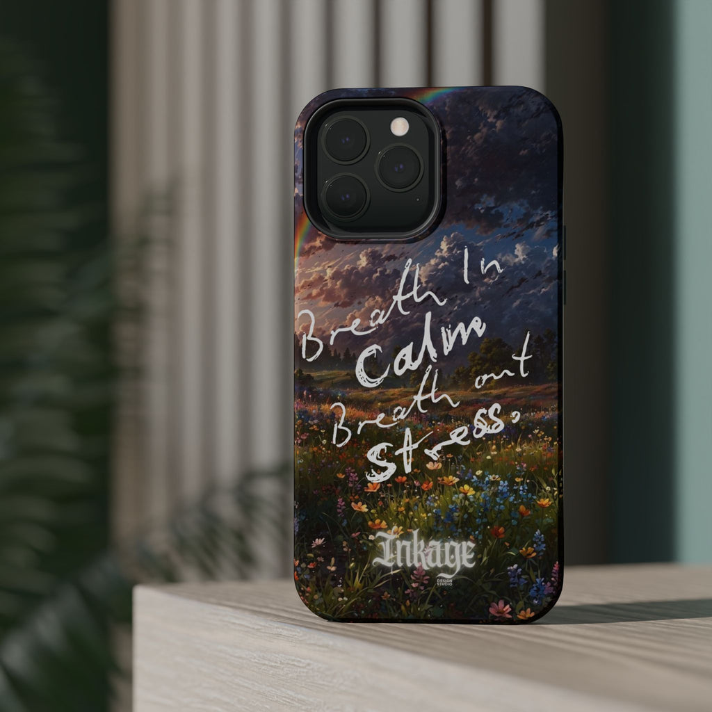 "Breath in Calm Breath out Stress" Quote Magnetic Phone Cases