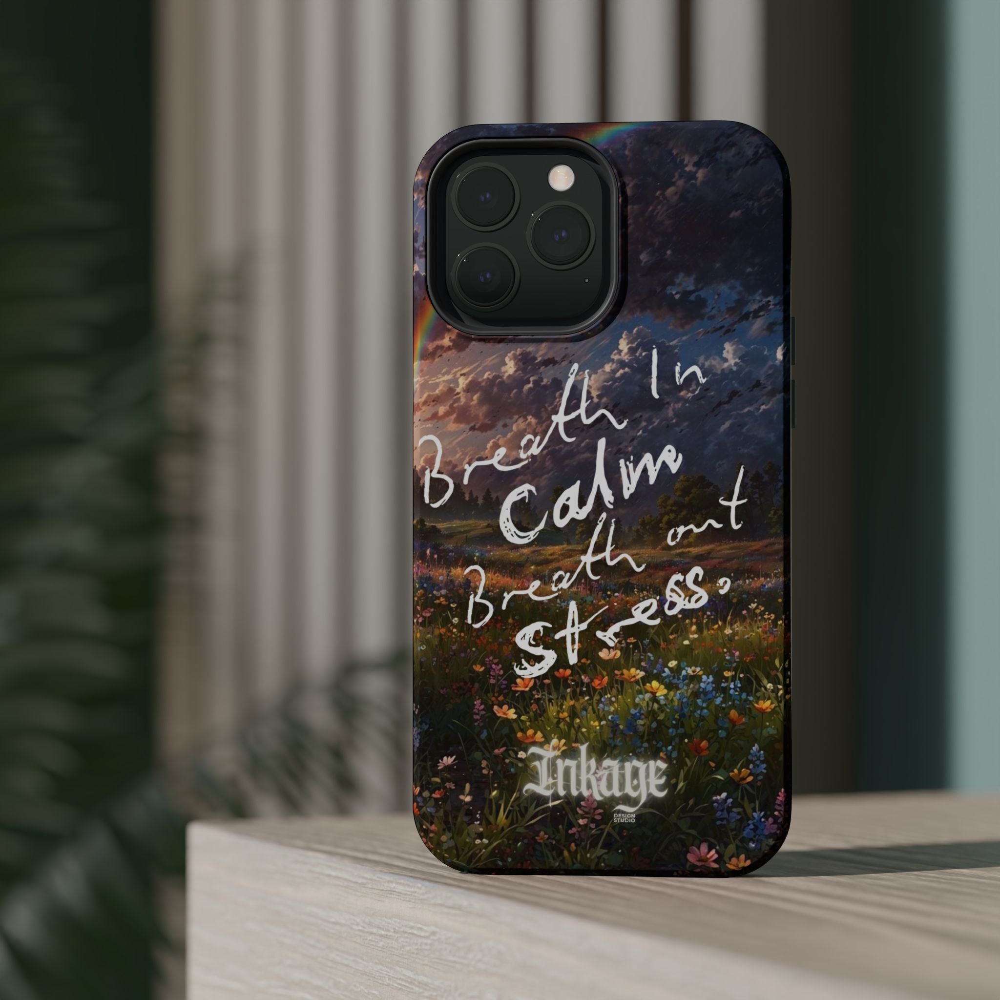 "Breath in Calm Breath out Stress" Quote Magnetic Phone Cases