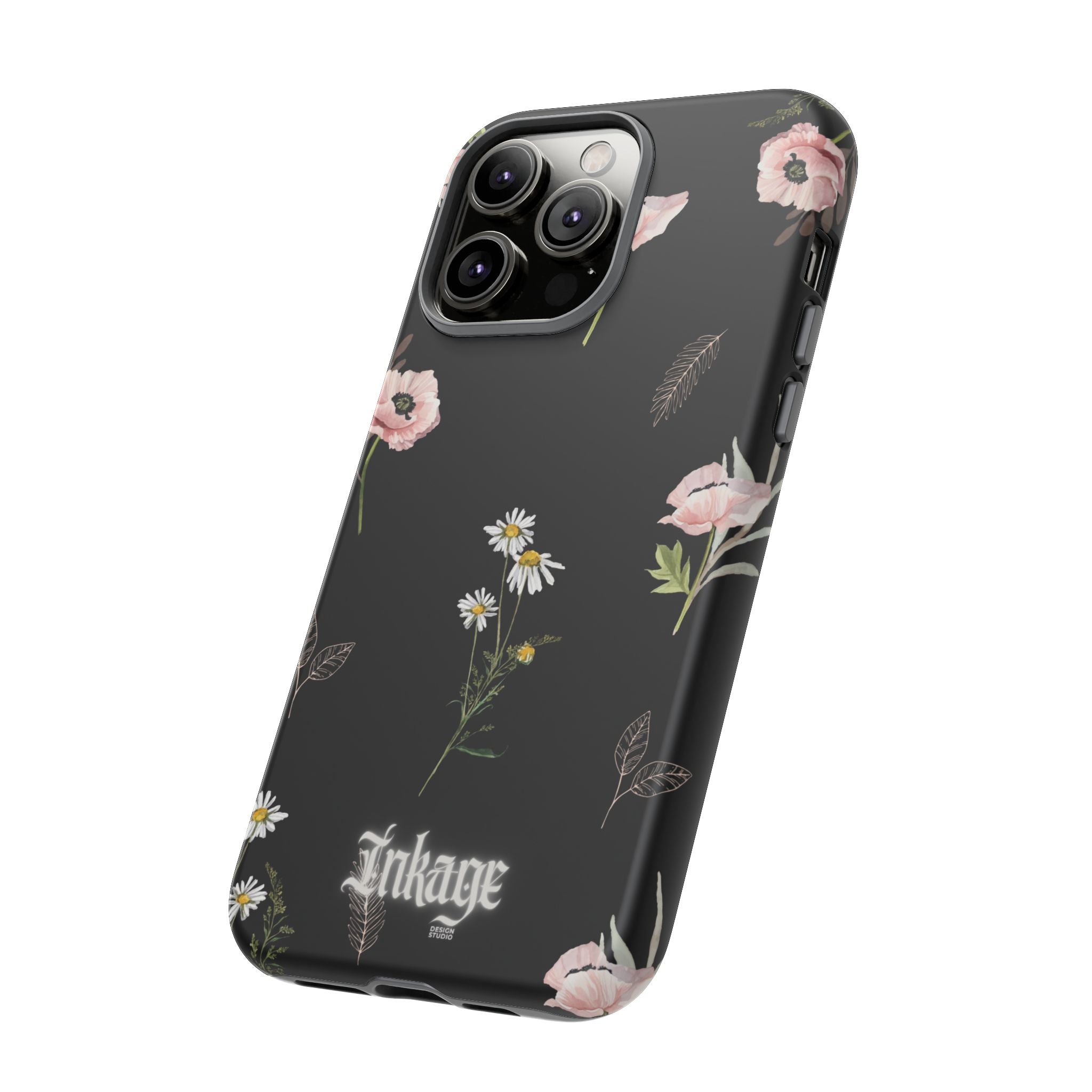 Elegant Black Florals Tough Phone Cases (Minimal)