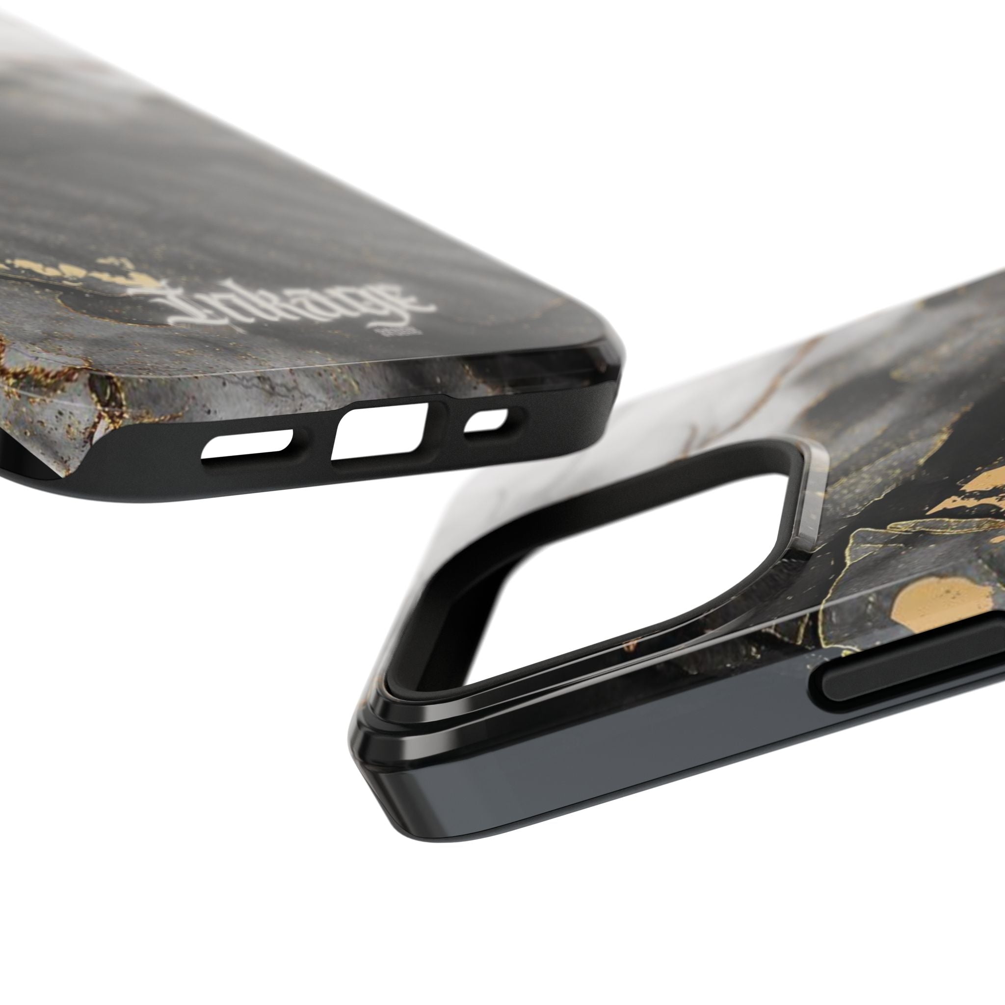 White Noir Marble Gold Foil Magnetic Phone Cases (Minimal)