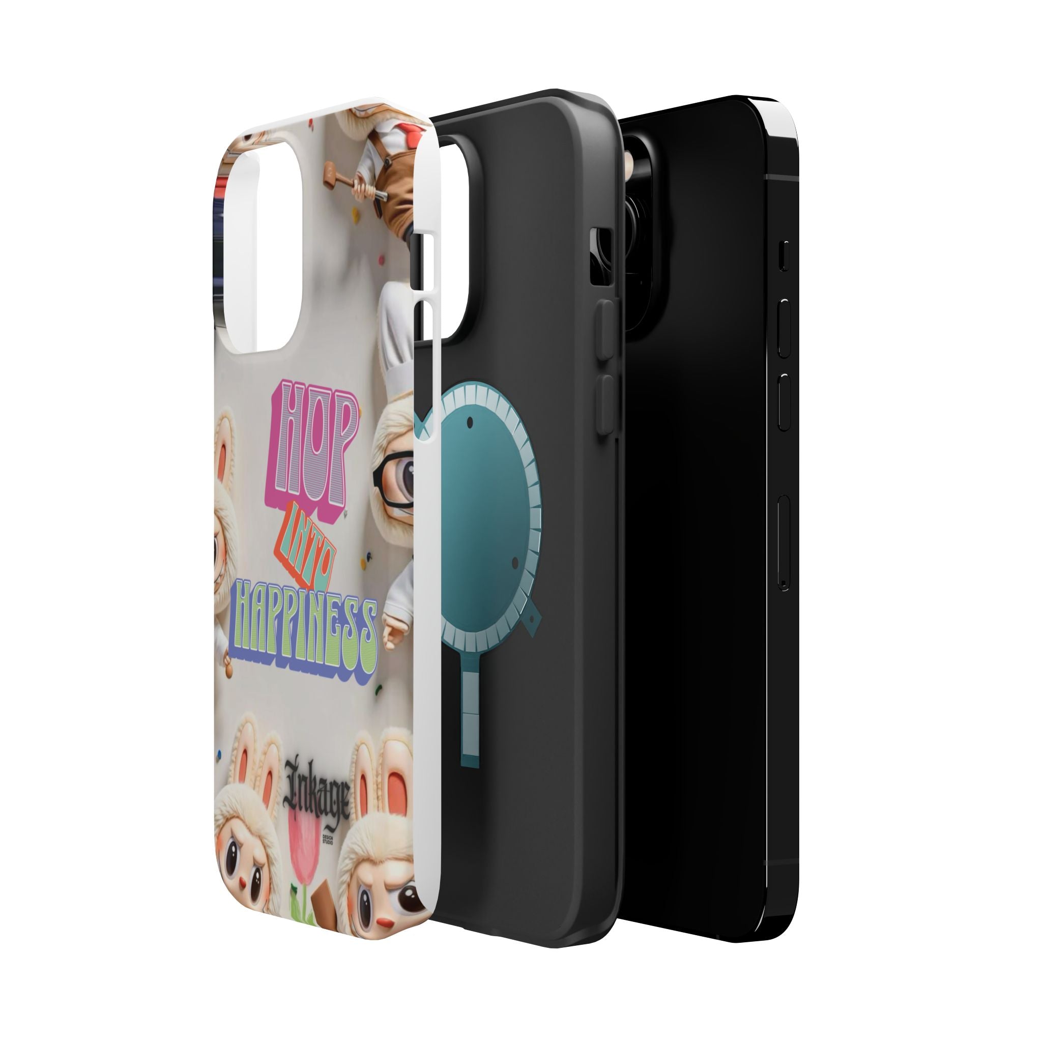 "Hop Into Happiness" Quote Magnetic Phone Case (Animation)