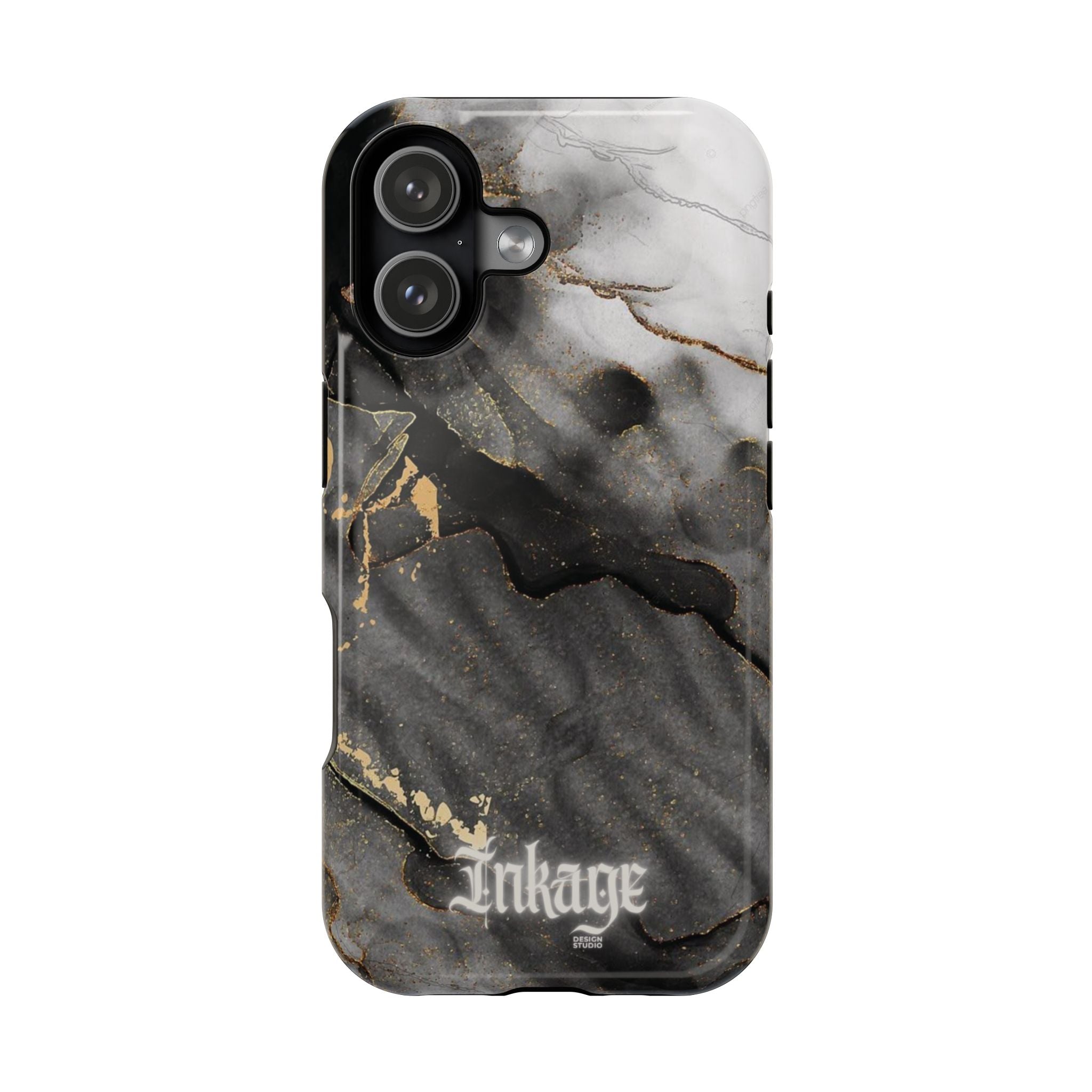 White Noir Marble Gold Foil Magnetic Phone Cases (Minimal)