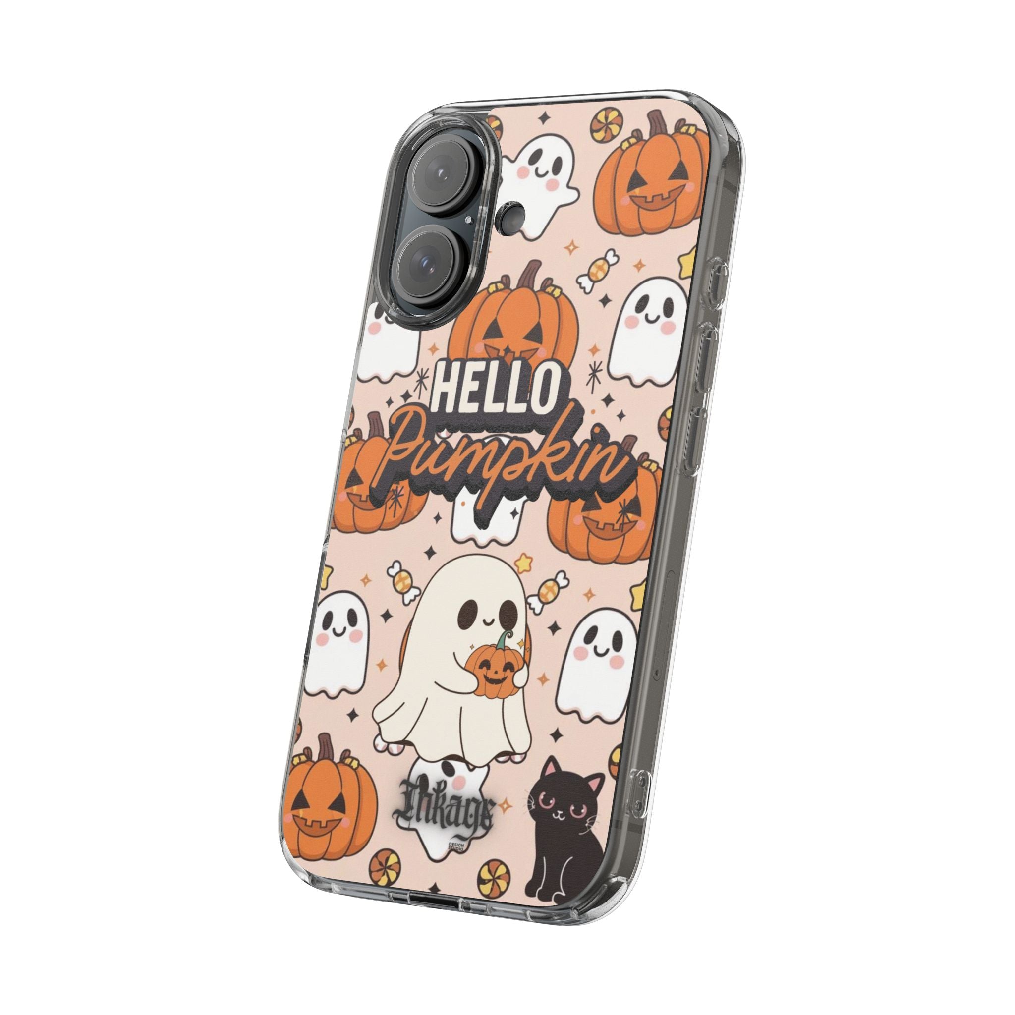 Cute Pumpkin Ghost Clear Impact Phone Case (Season)