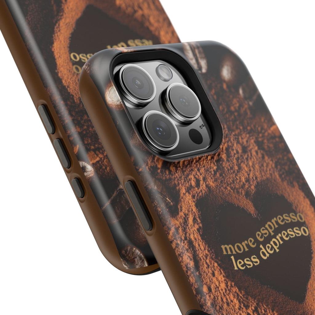 "More Espresso Less Depresso" Magnetic Phone Cases (Quote)