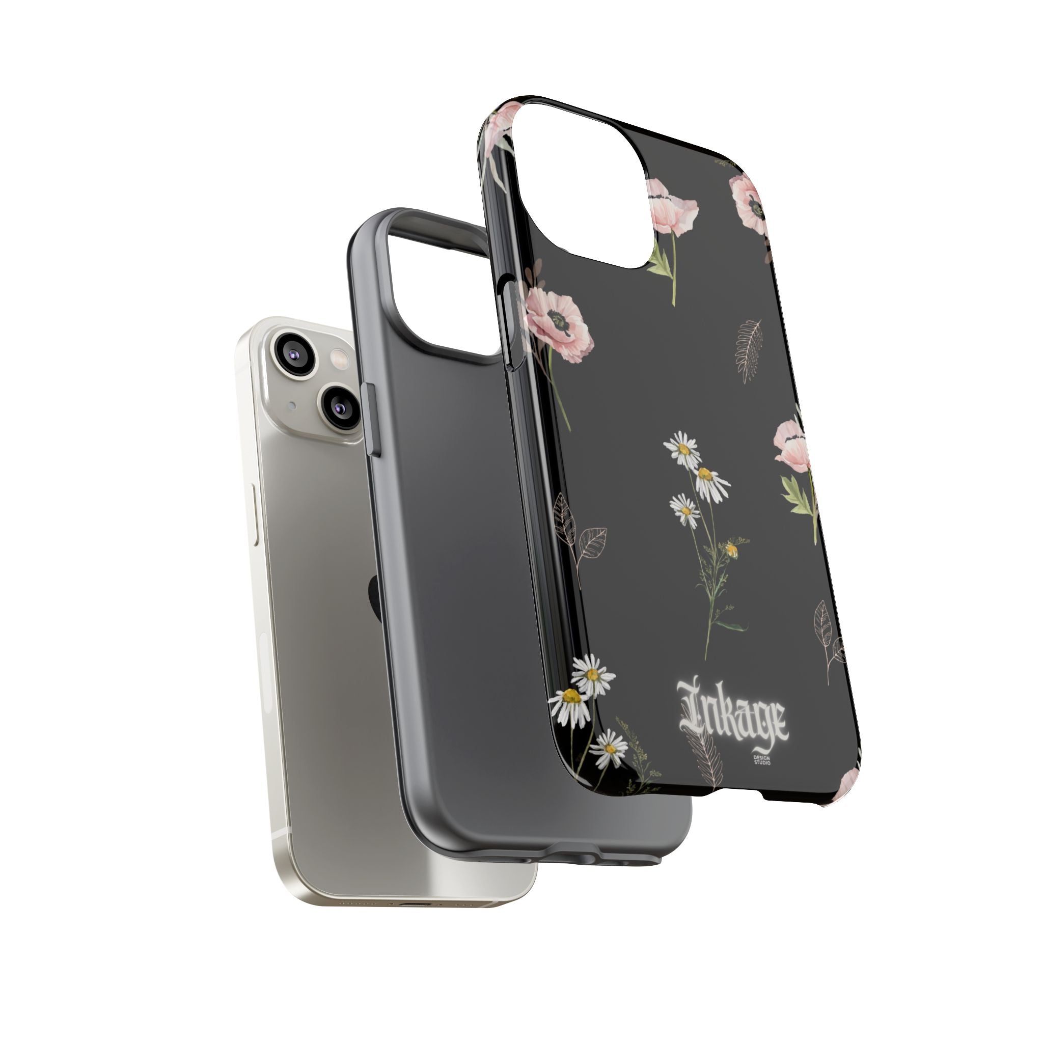 Elegant Black Florals Tough Phone Cases (Minimal)