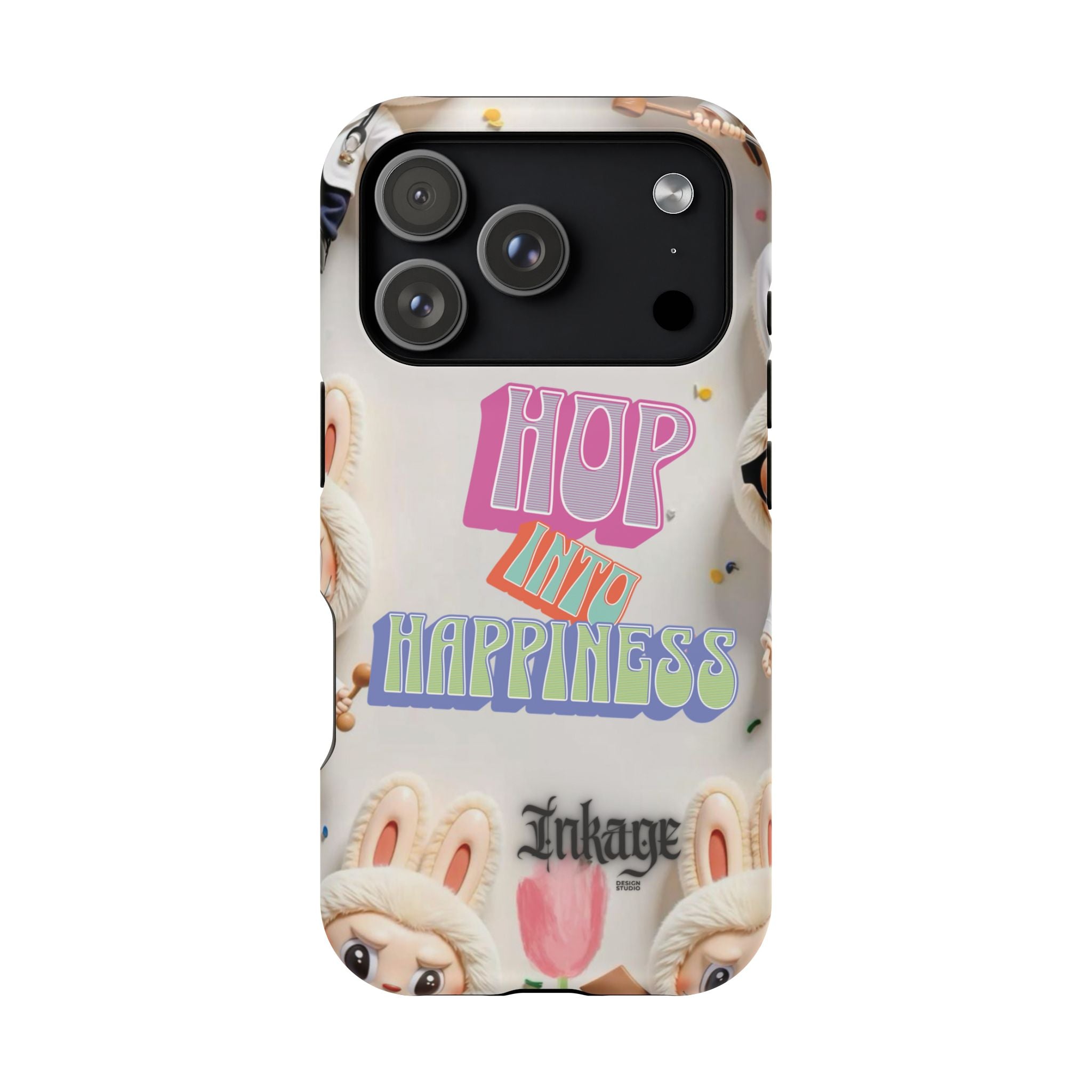 "Hop Into Happiness" Quote Magnetic Phone Case (Animation)