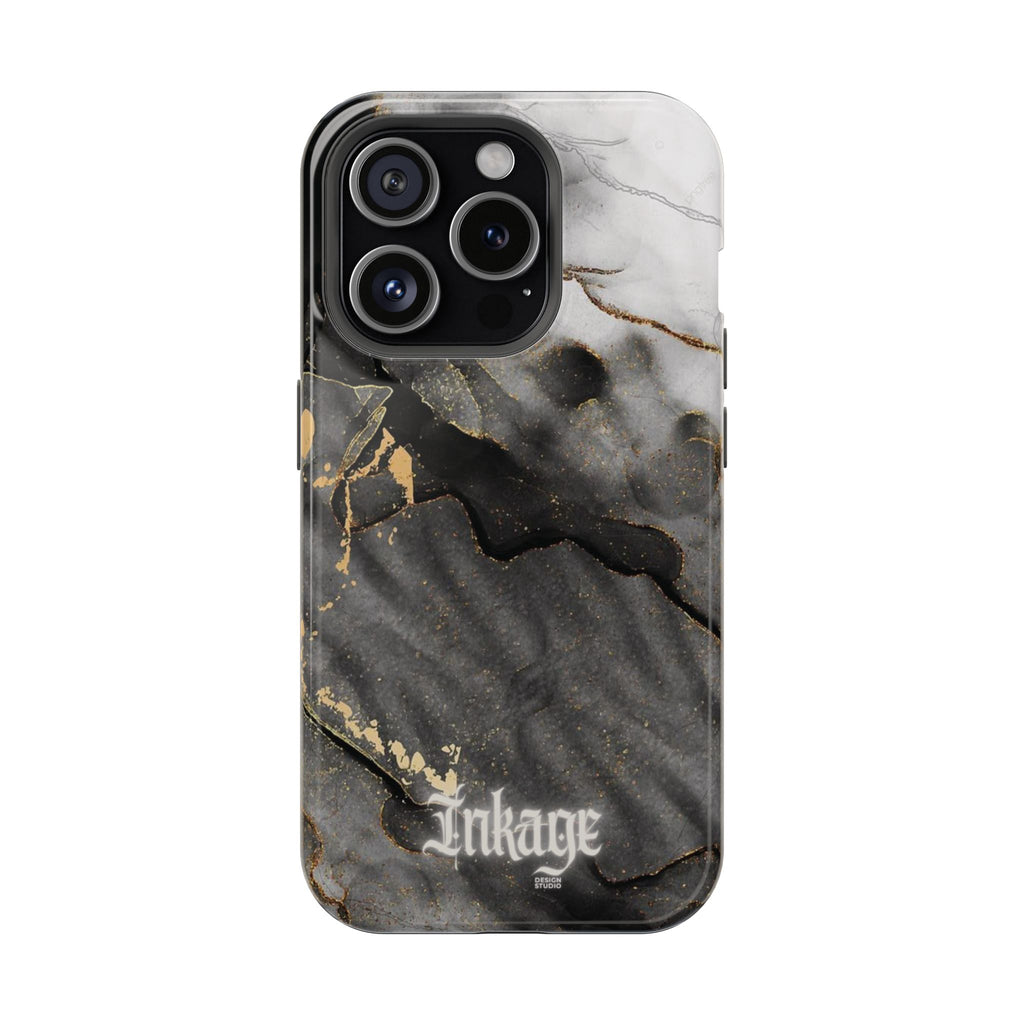White Noir Marble Gold Foil Magnetic Phone Cases (Minimal)