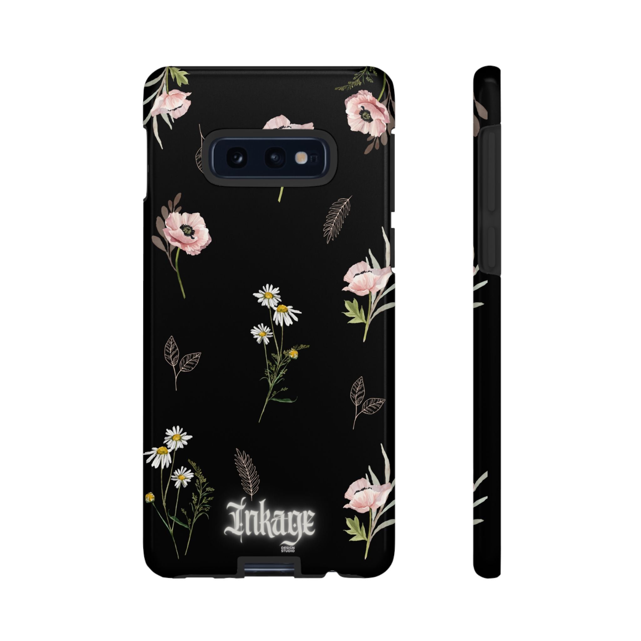 Elegant Black Floral Tough Phone Cases (Minimal)
