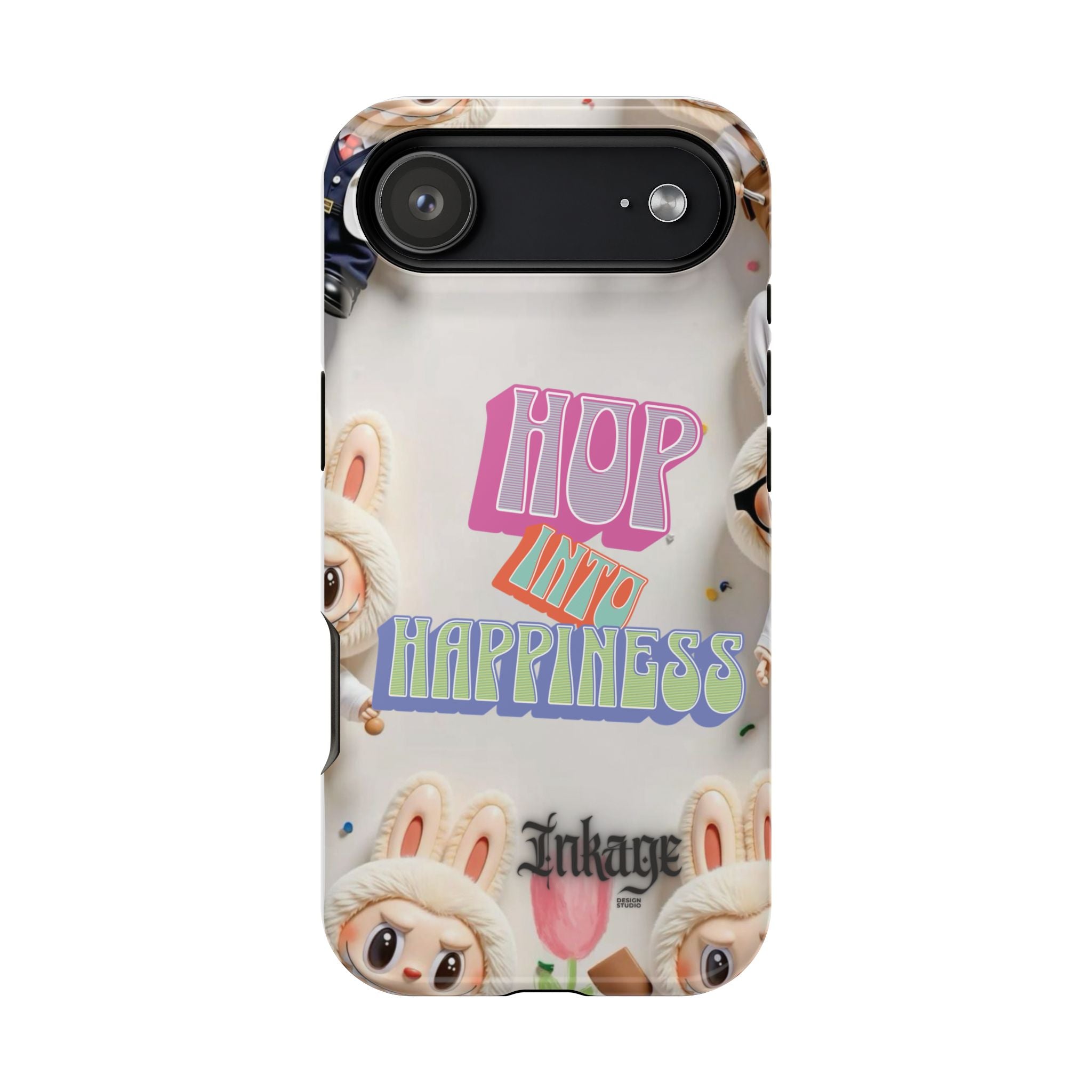 "Hop Into Happiness" Quote Magnetic Phone Case (Animation)