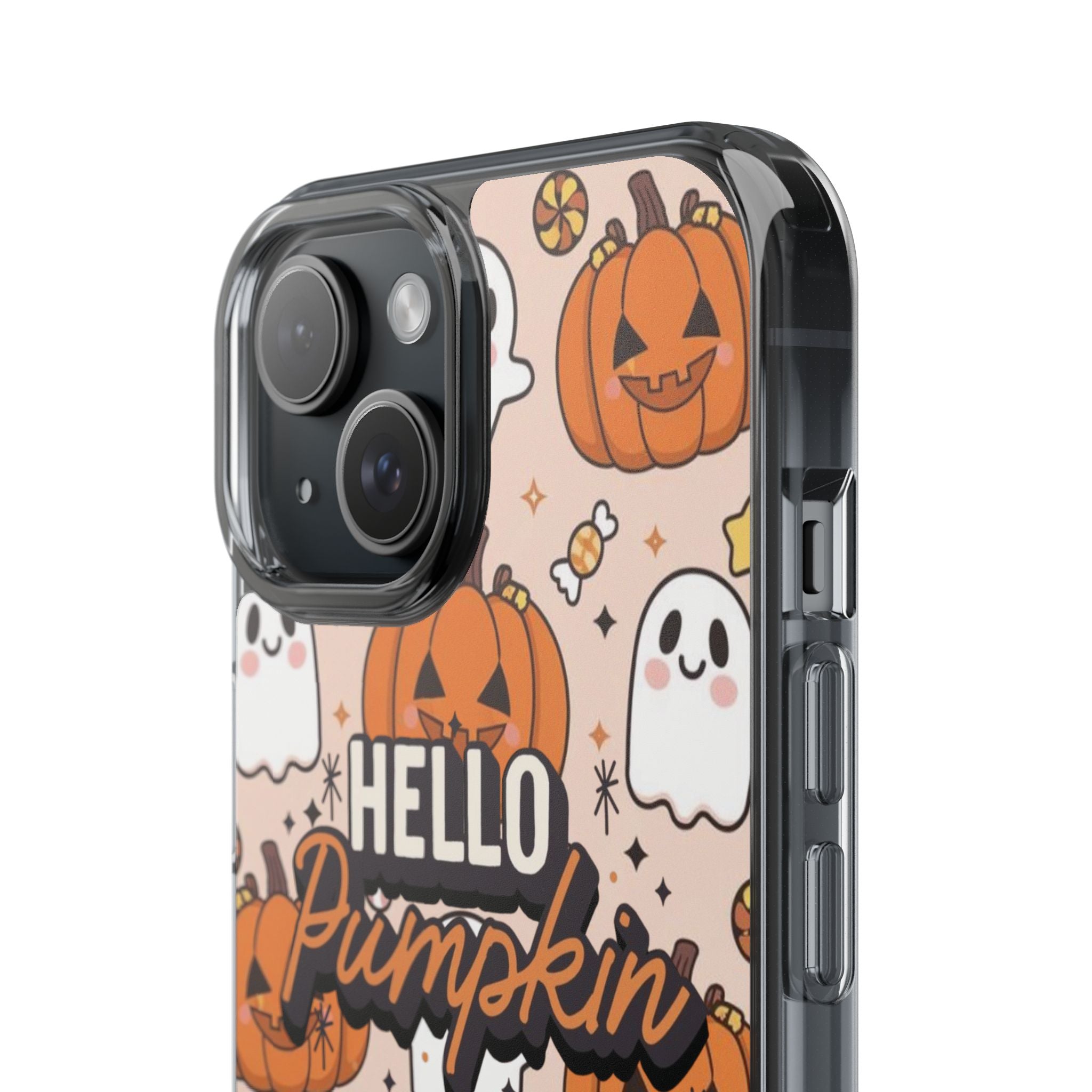 Cute Pumpkin Ghost Clear Impact Phone Case (Season)