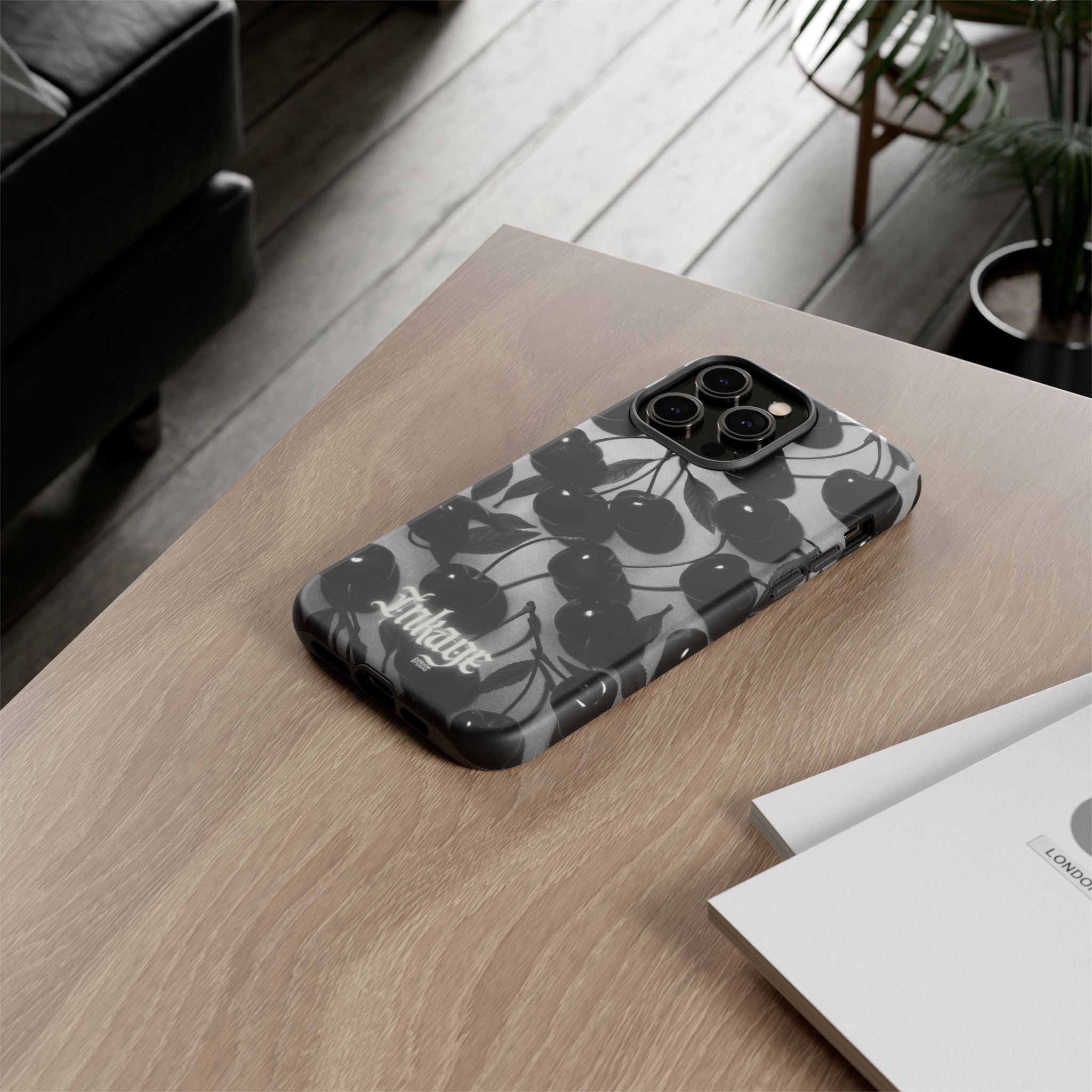 Black Cherry Print Tough Phone Cases (Minimal)
