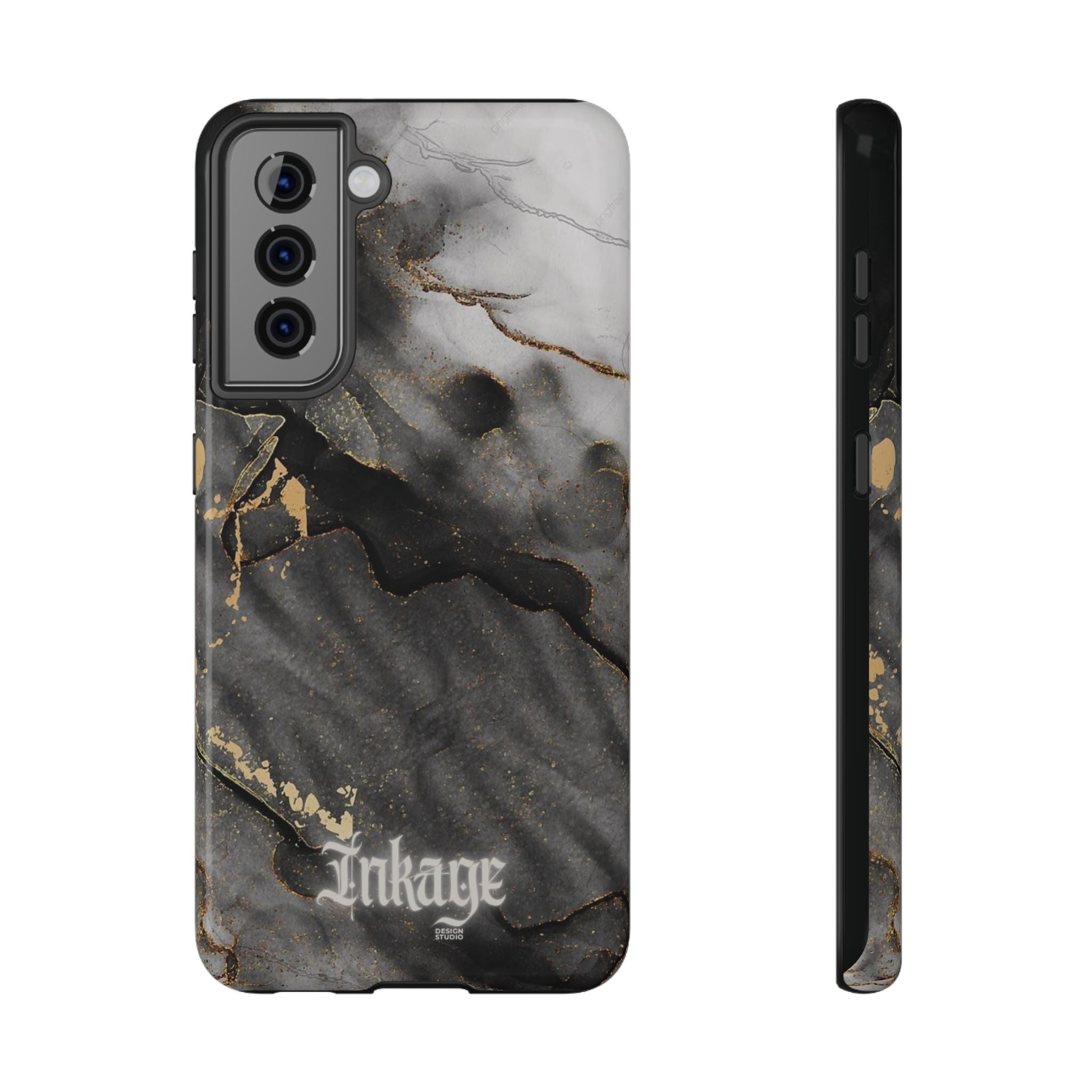 White Noir Marble Gold Foil Magnetic Phone Cases (Minimal)