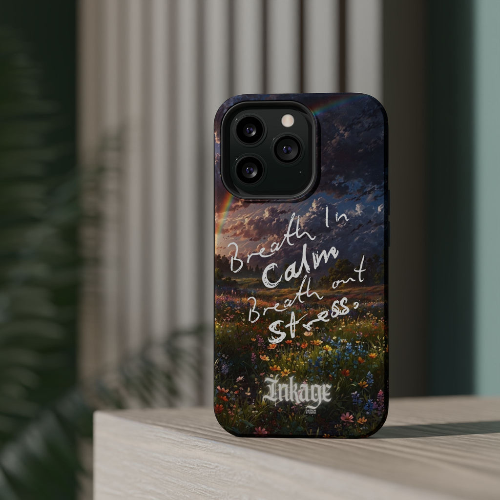 "Breath in Calm Breath out Stress" Magnetic Phone Cases (Quote)