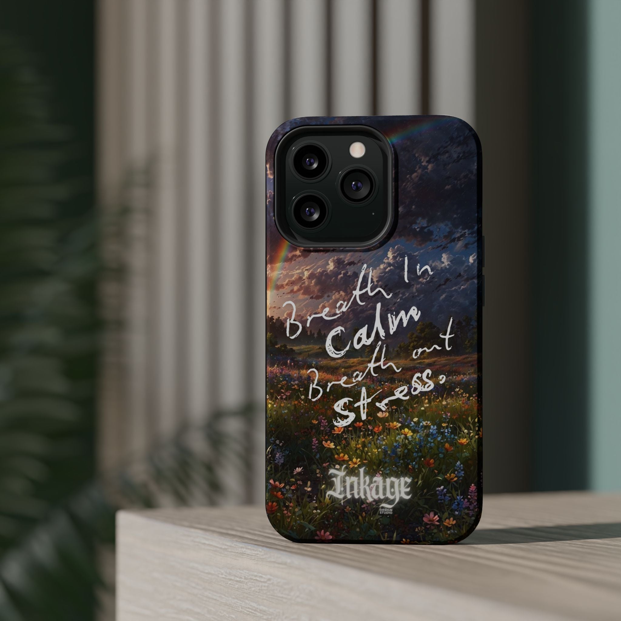 "Breath in Calm Breath out Stress" Magnetic Phone Cases (Quote)