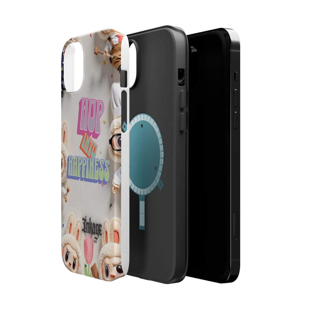 "Hop Into Happiness" Quote Magnetic Phone Case (Animation)