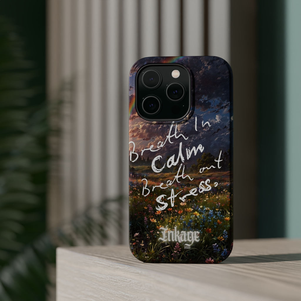 "Breath in Calm Breath out Stress" Quote Magnetic Phone Cases