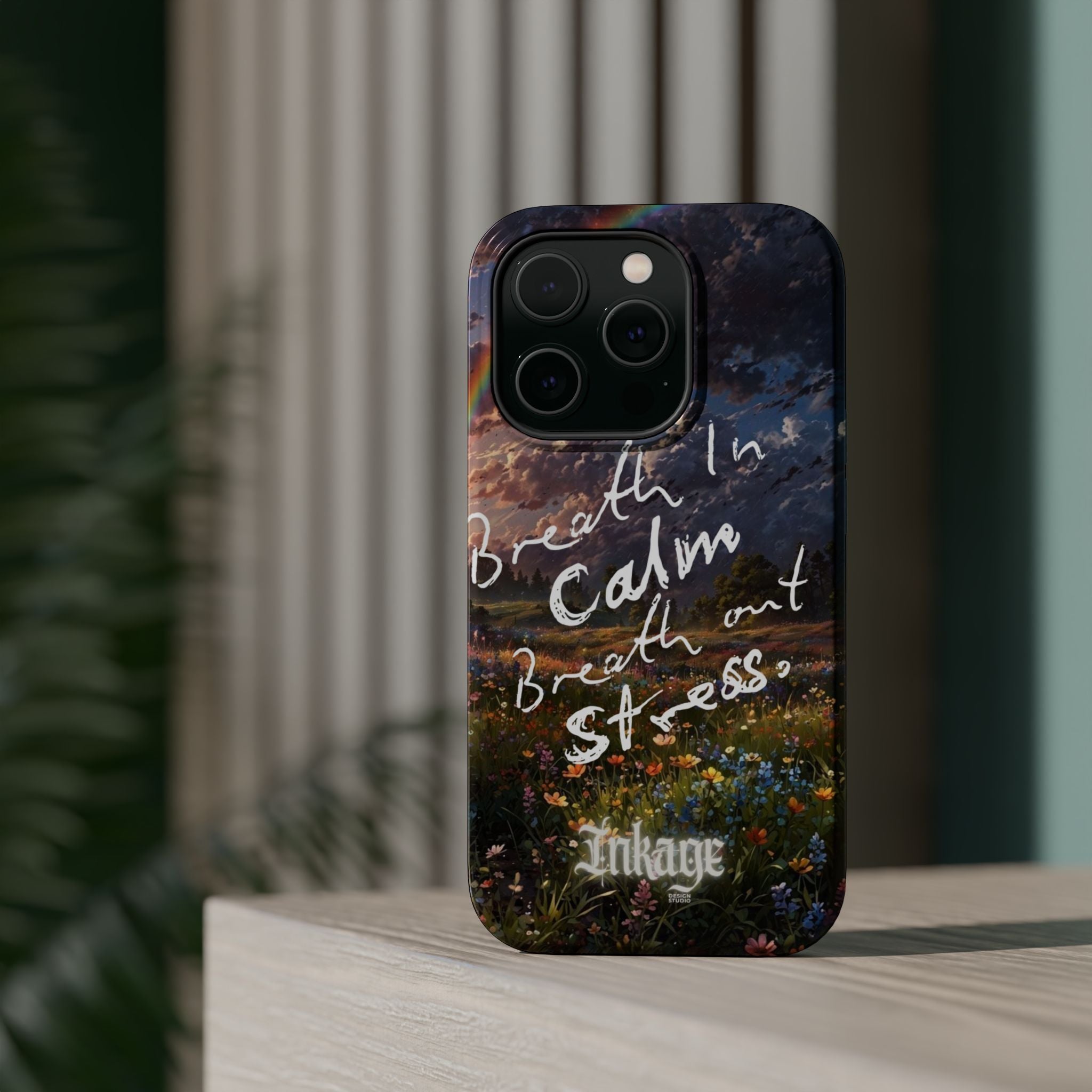 "Breath in Calm Breath out Stress" Quote Magnetic Phone Cases