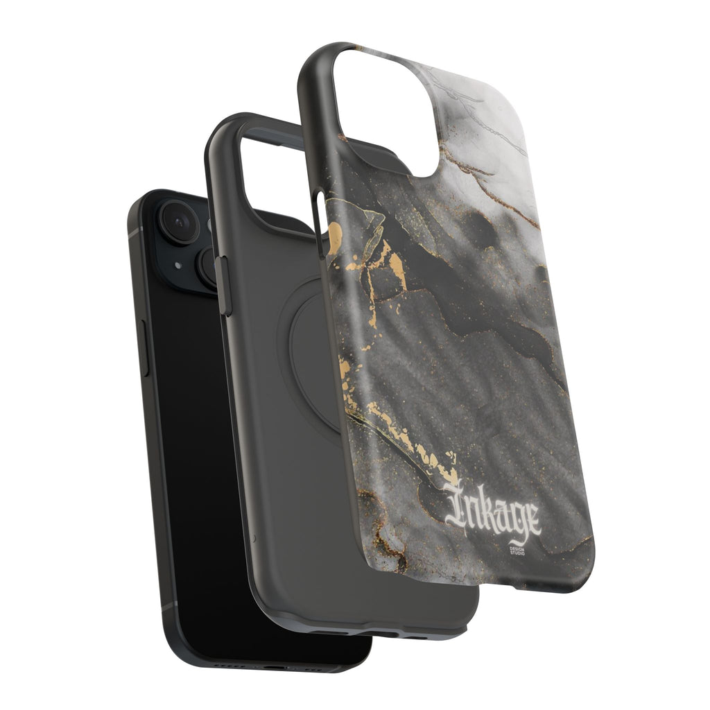 White Noir Marble Gold Foil Magnetic Phone Cases (Minimal)