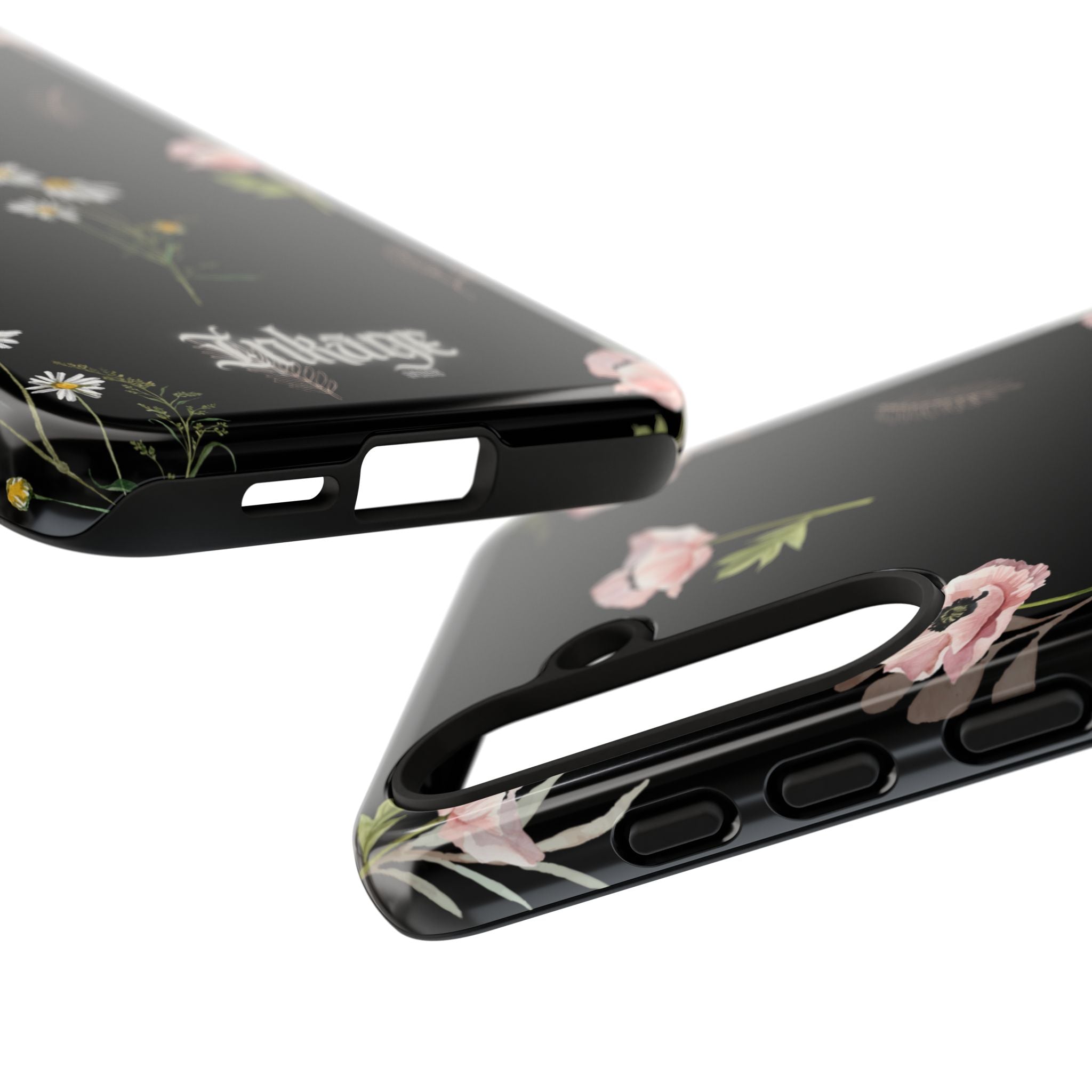 Elegant Black Florals Tough Phone Cases (Minimal)