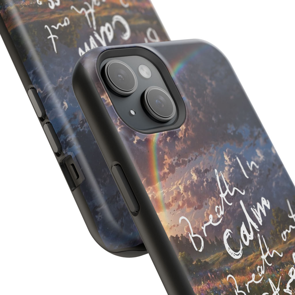 "Breath in Calm Breath out Stress" Magnetic Phone Cases (Quote)