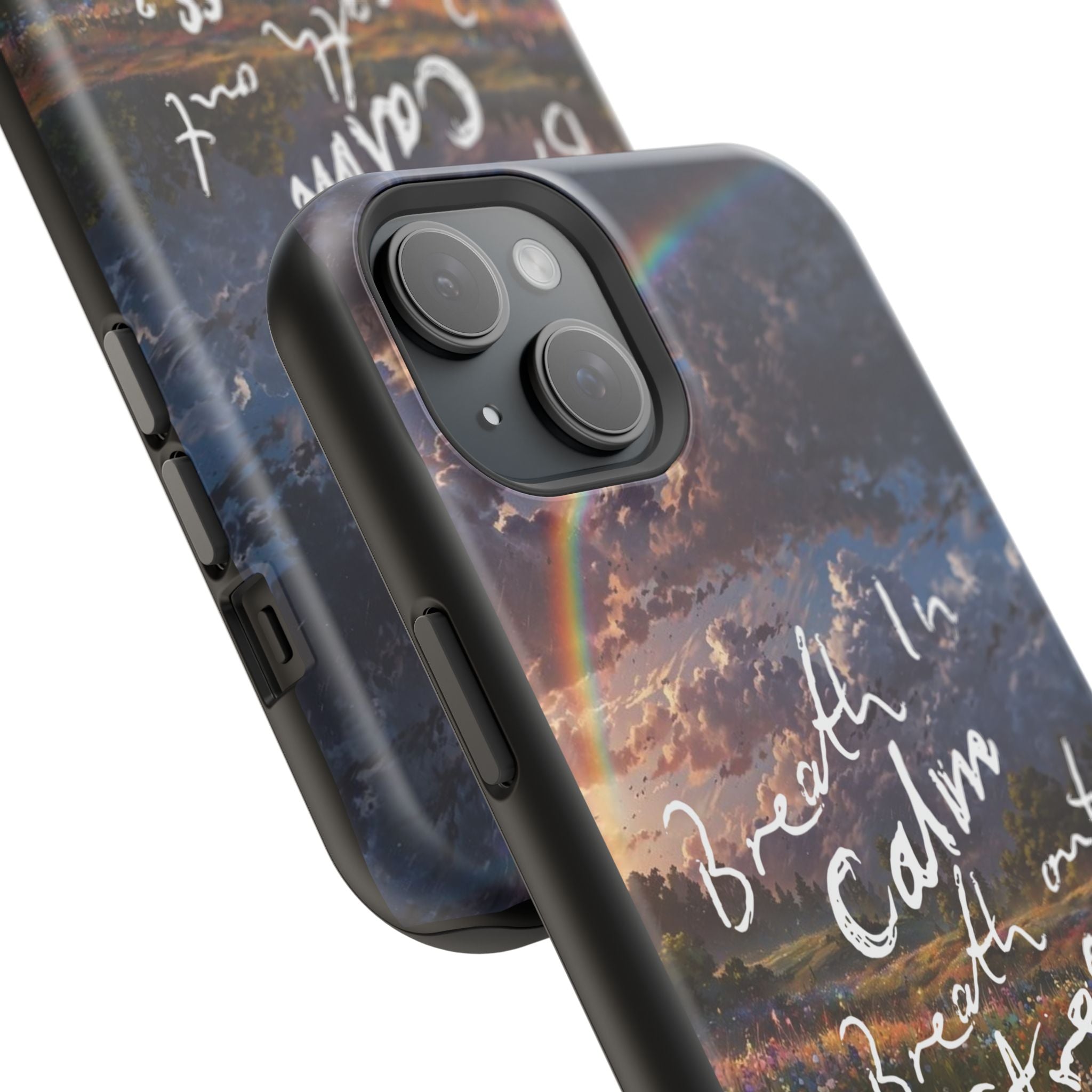 "Breath in Calm Breath out Stress" Magnetic Phone Cases (Quote)