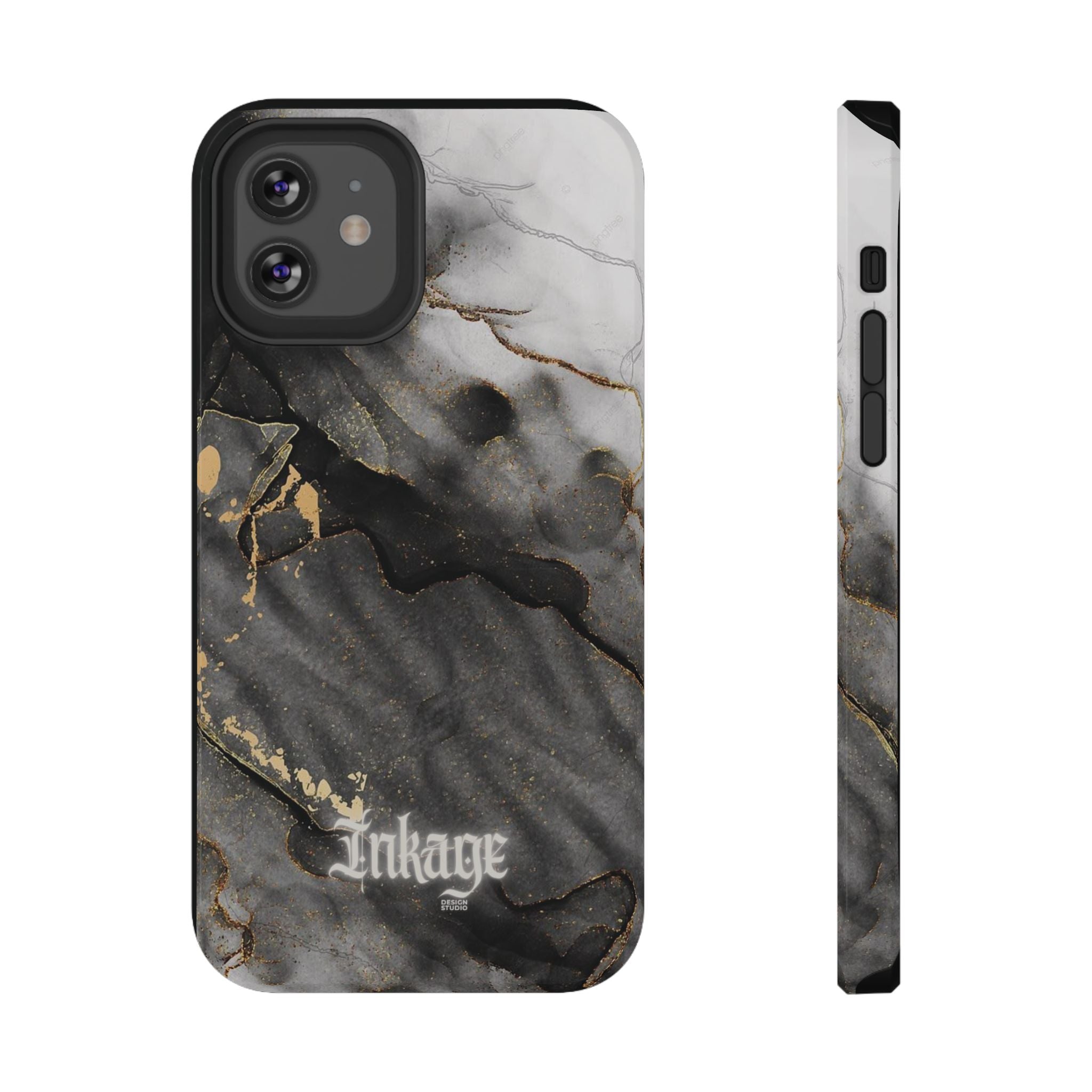 White Noir Marble Gold Foil Magnetic Phone Cases (Minimal)