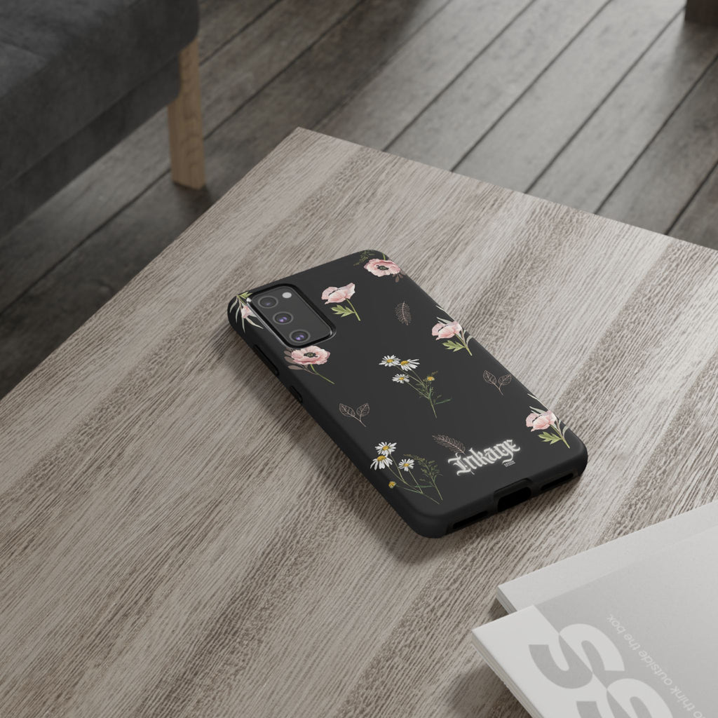 Elegant Black Floral Tough Phone Cases (Minimal)