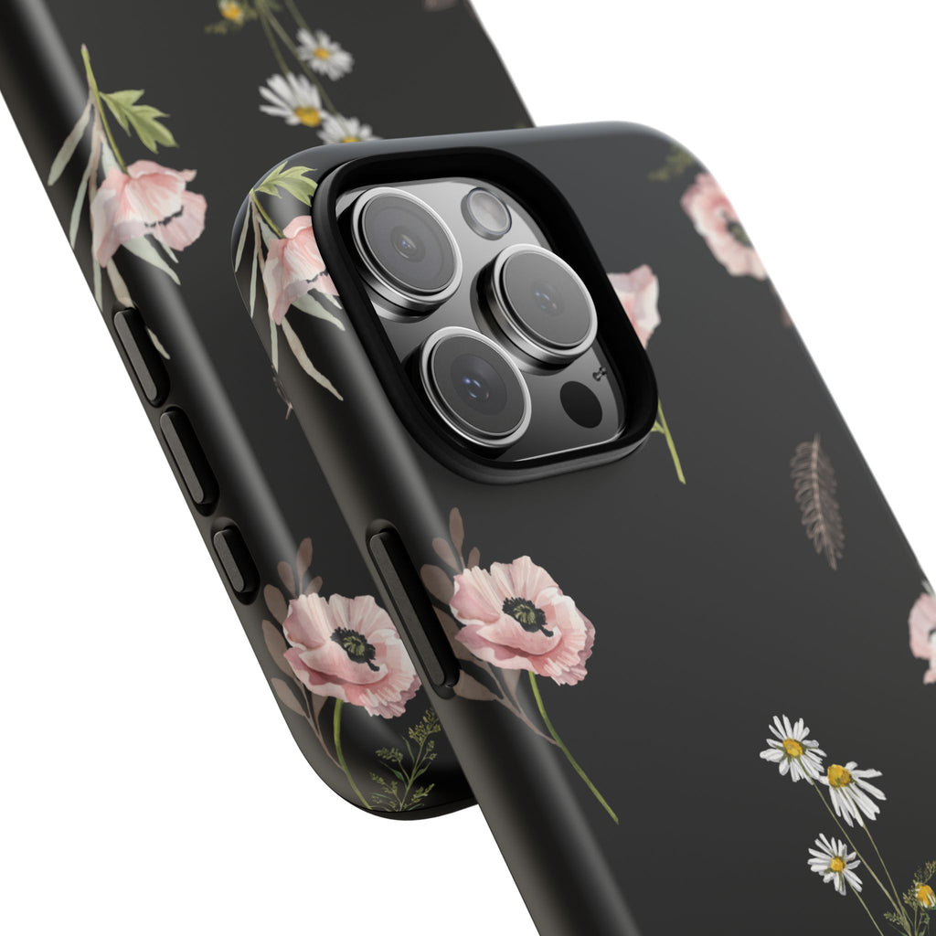 Elegant Black Florals Tough Phone Cases (Minimal)
