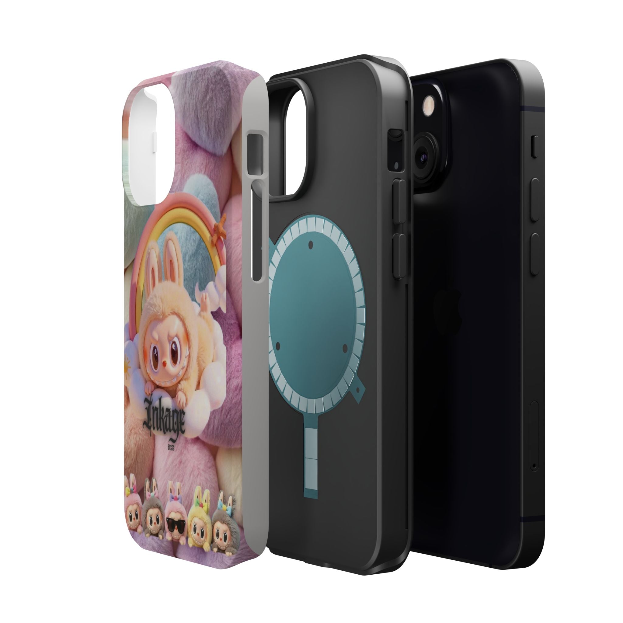 Pastel Rainbow Labubu Magnetic Phone Cases (Animation)