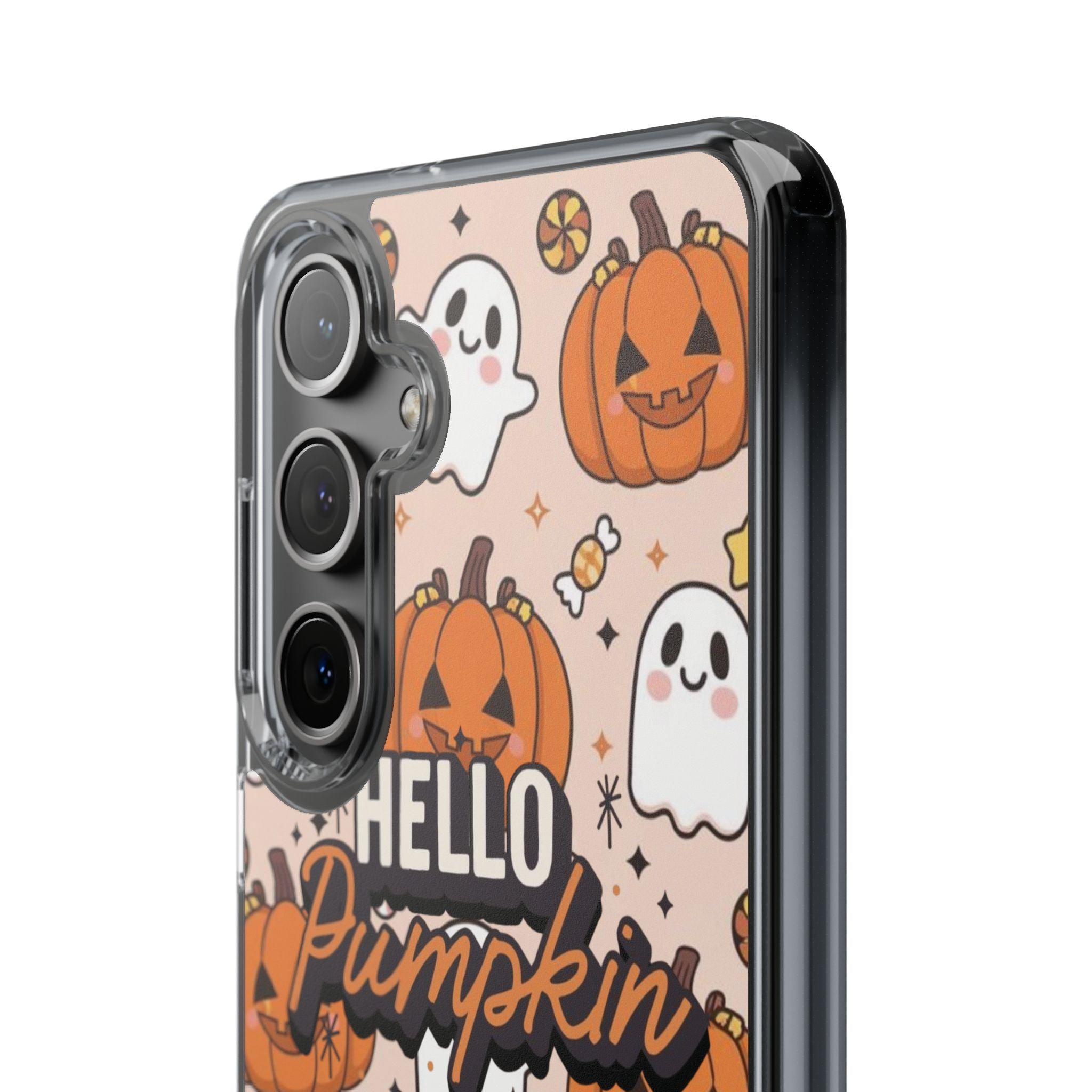 Cute Pumpkin Ghost Clear Impact Phone Case (Season)