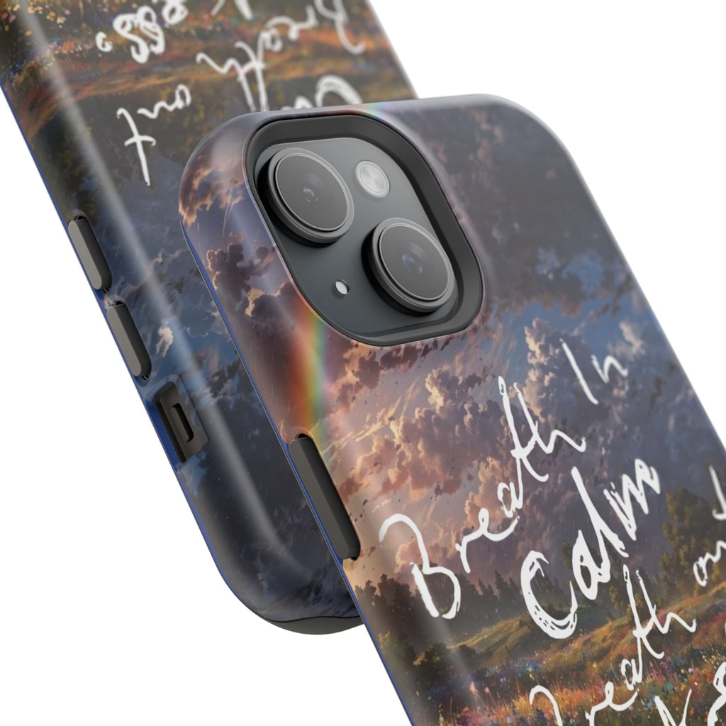 "Breath in Calm Breath out Stress" Quote Magnetic Phone Cases