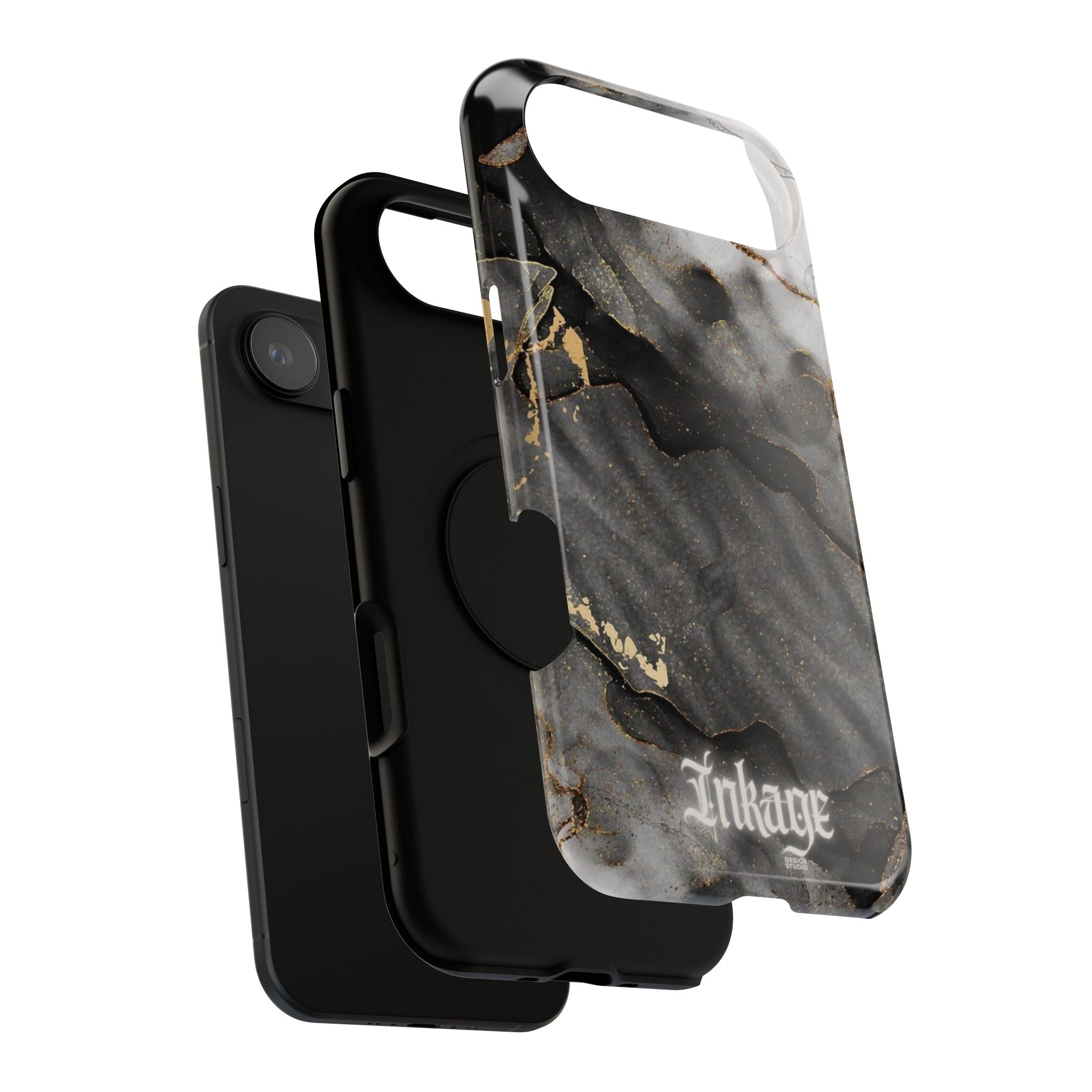White Noir Marble Gold Foil Magnetic Phone Cases
