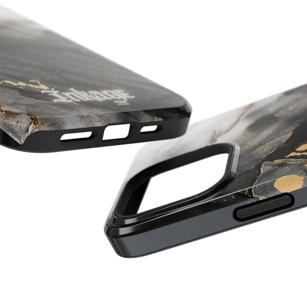 White Noir Marble Gold Foil Magnetic Phone Cases (Minimal)