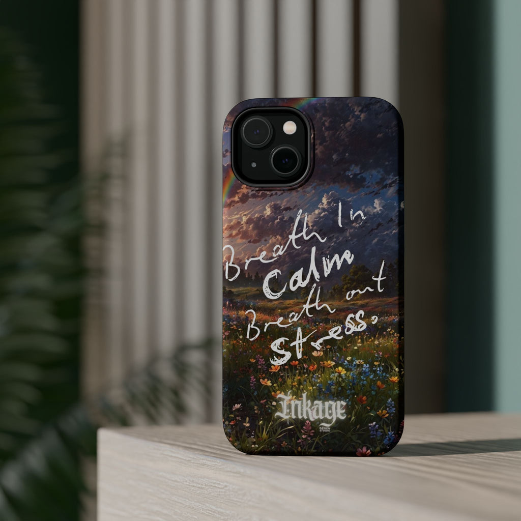 "Breath in Calm Breath out Stress" Quote Magnetic Phone Cases