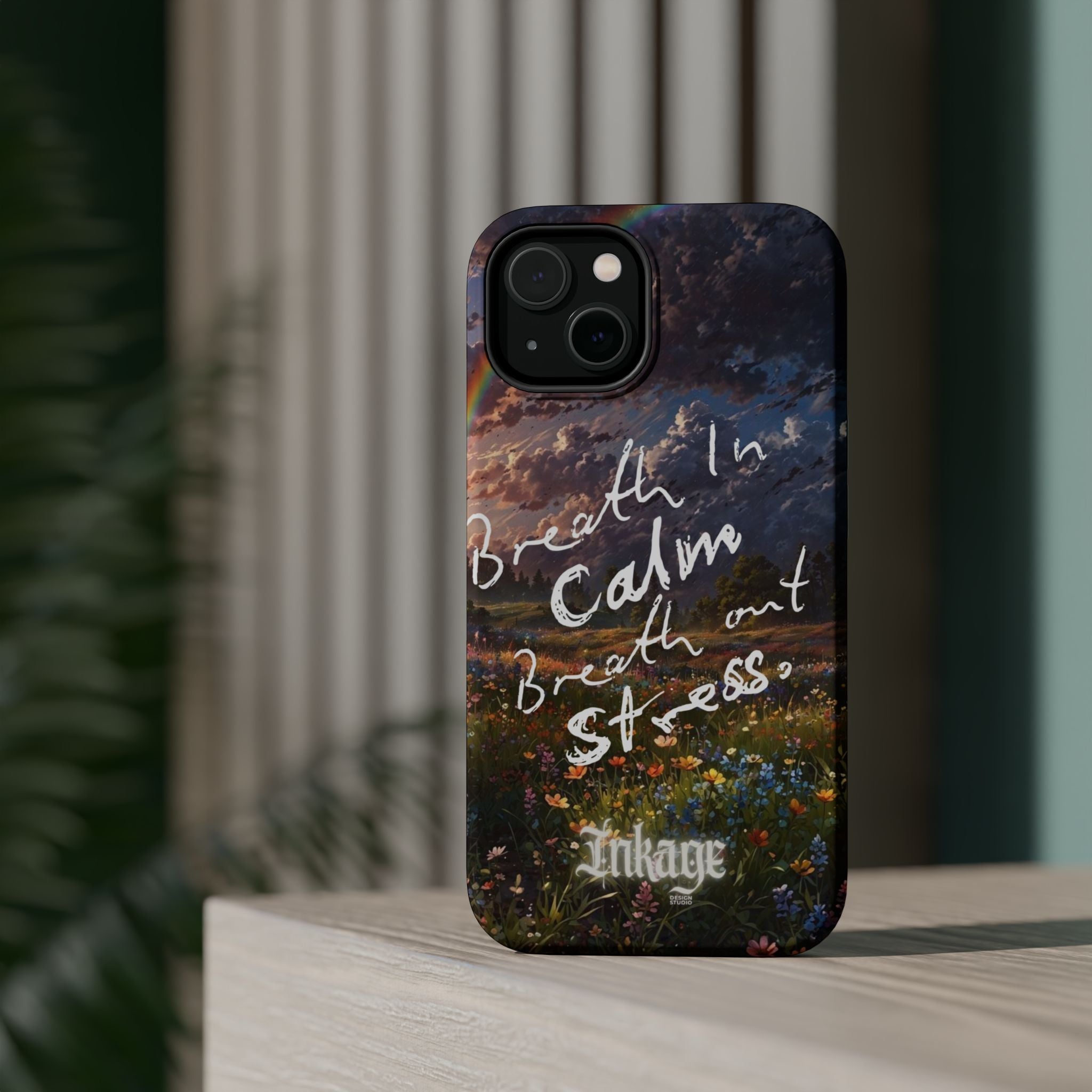 "Breath in Calm Breath out Stress" Quote Magnetic Phone Cases