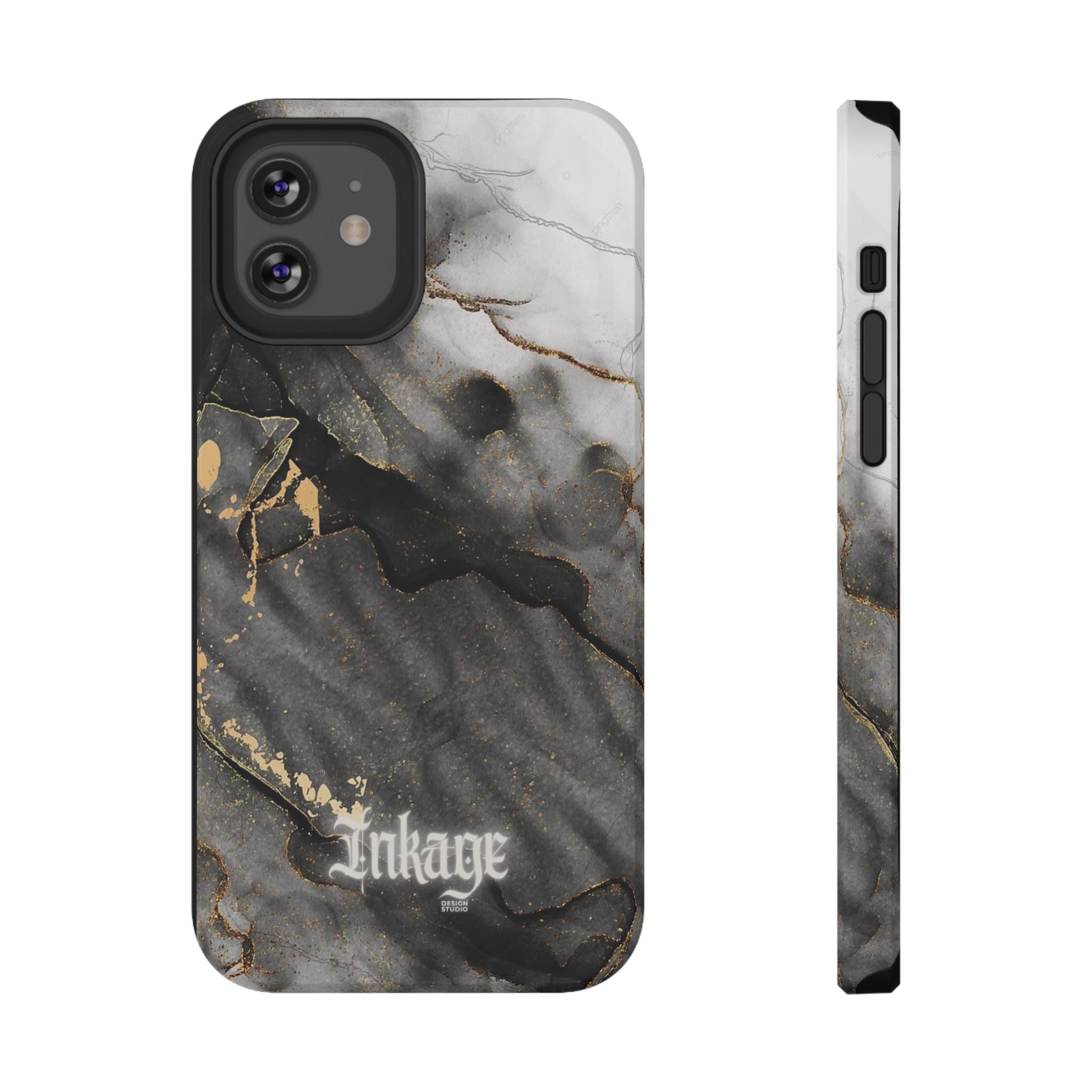 White Noir Marble Gold Foil Magnetic Phone Cases (Minimal)